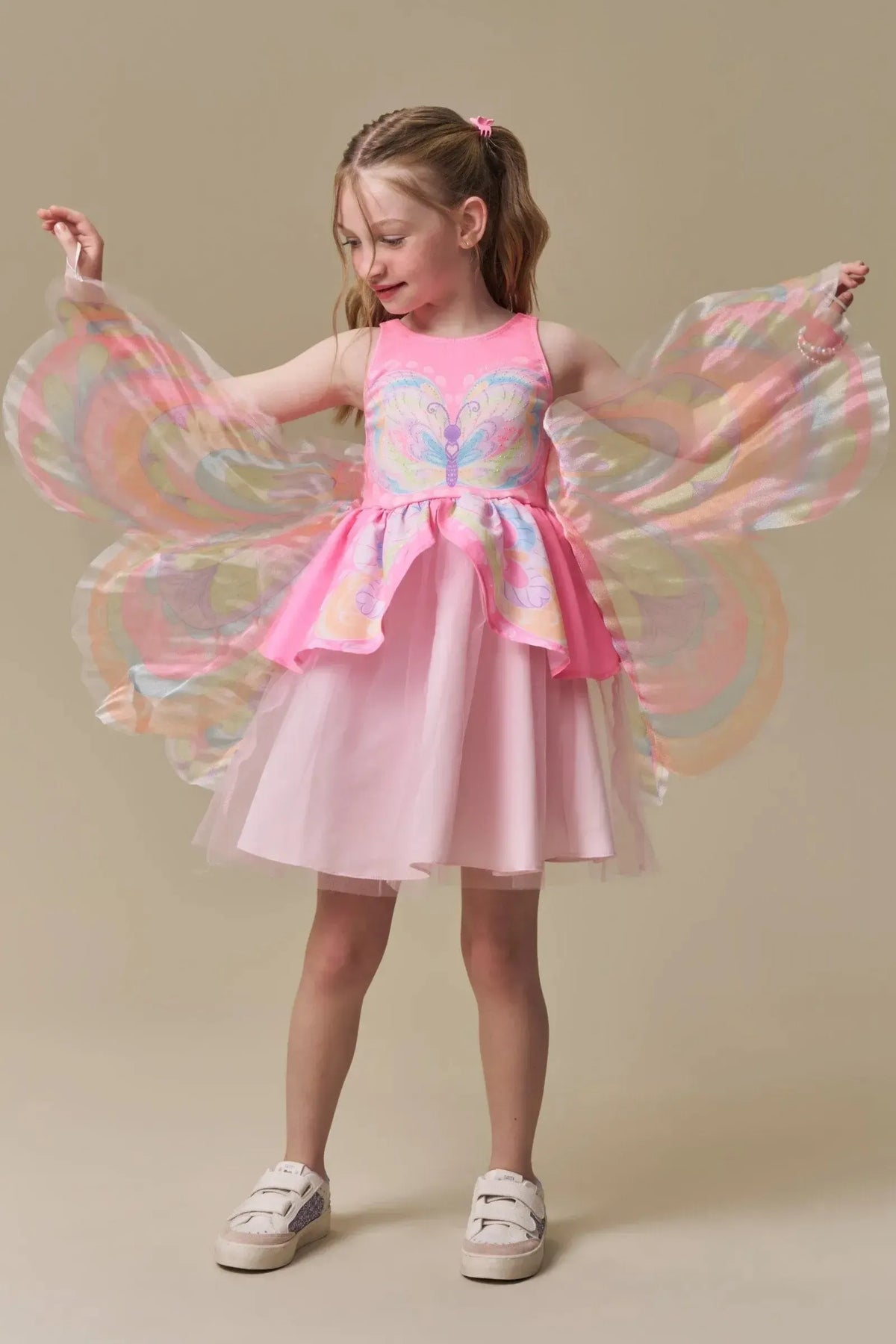 Fantasia de Borboleta em Malha UV e Tule. 97391 Infanti Infantil Menina