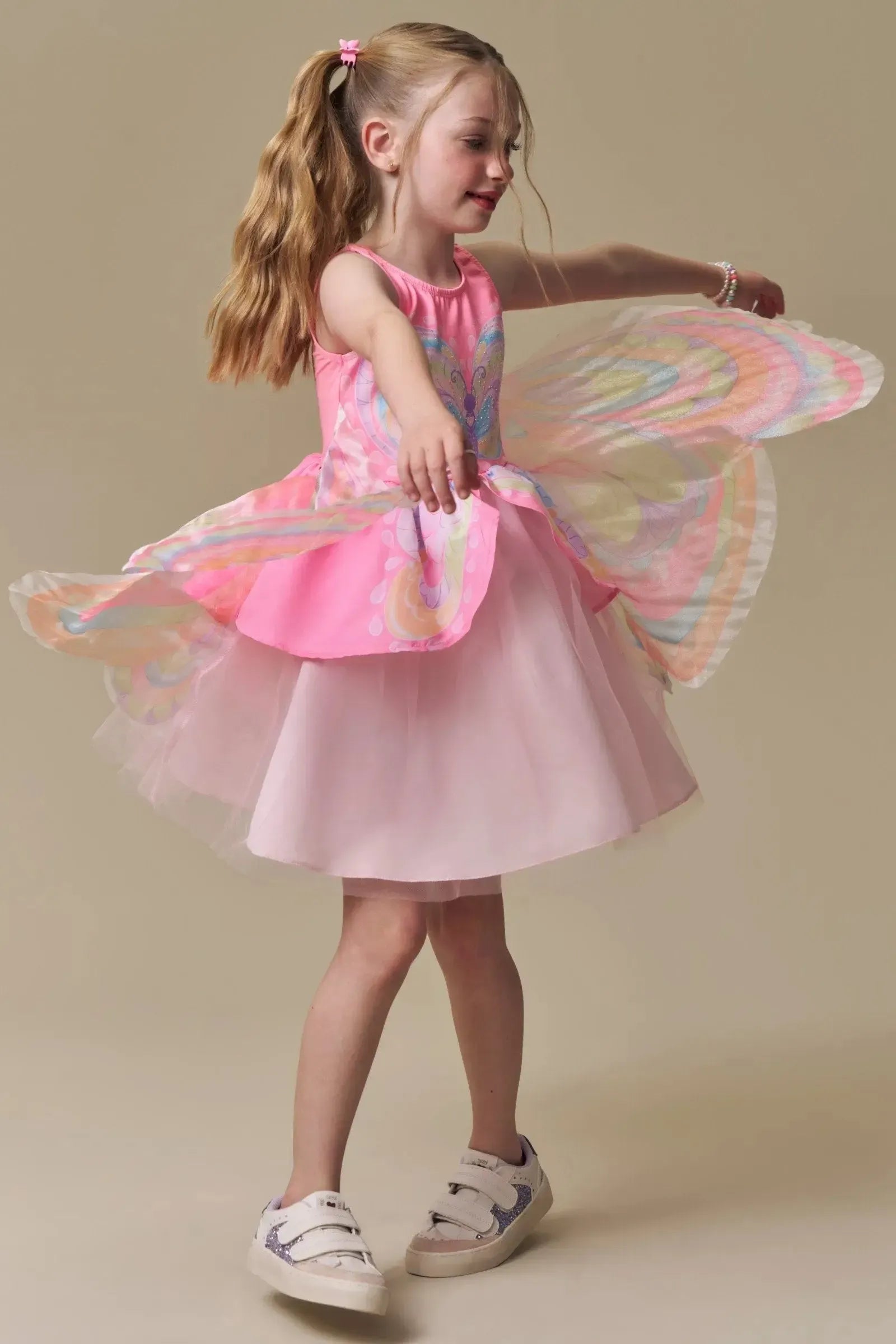 Fantasia de Borboleta em Malha UV e Tule. 97391 Infanti Infantil Menina