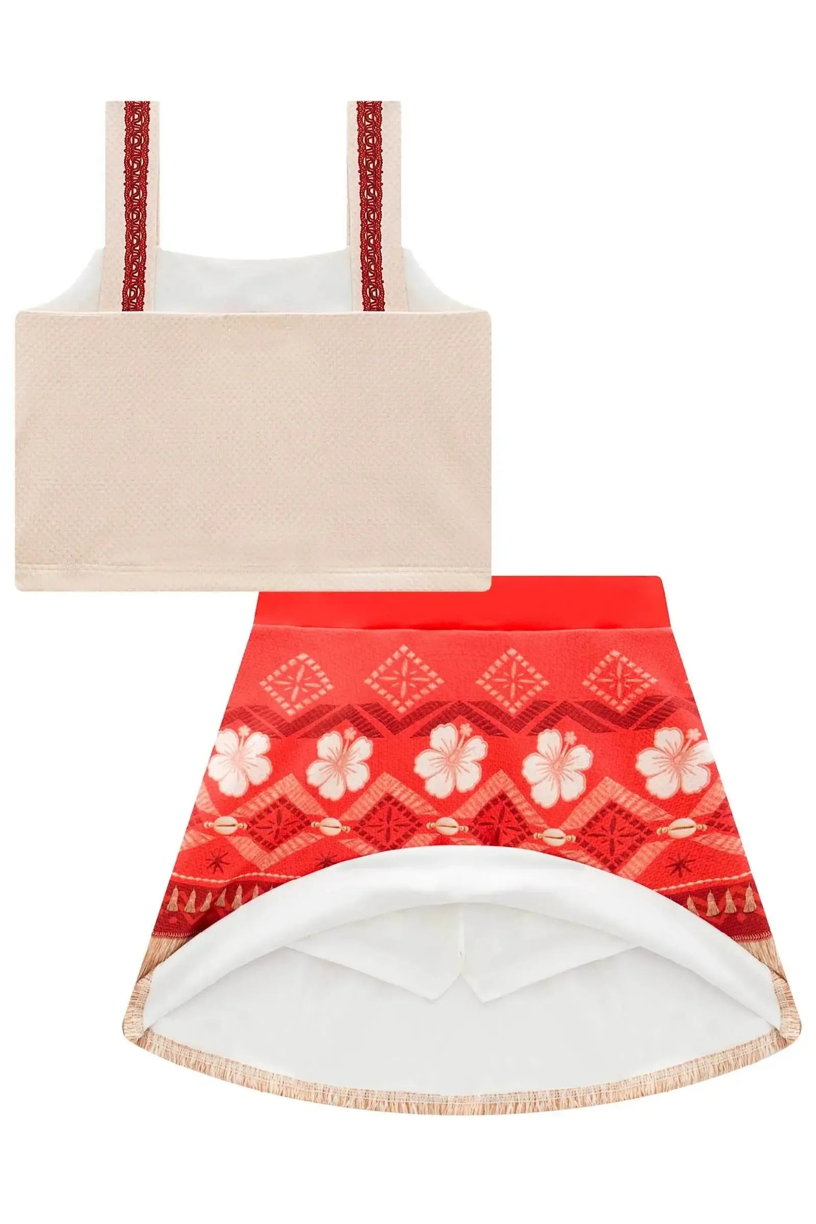 Fantasia de Havaiana (Cropped em Malha Uv e Saia em Fly Tech com Shorts Embutido) 97604 Kukiê Infantil Menina