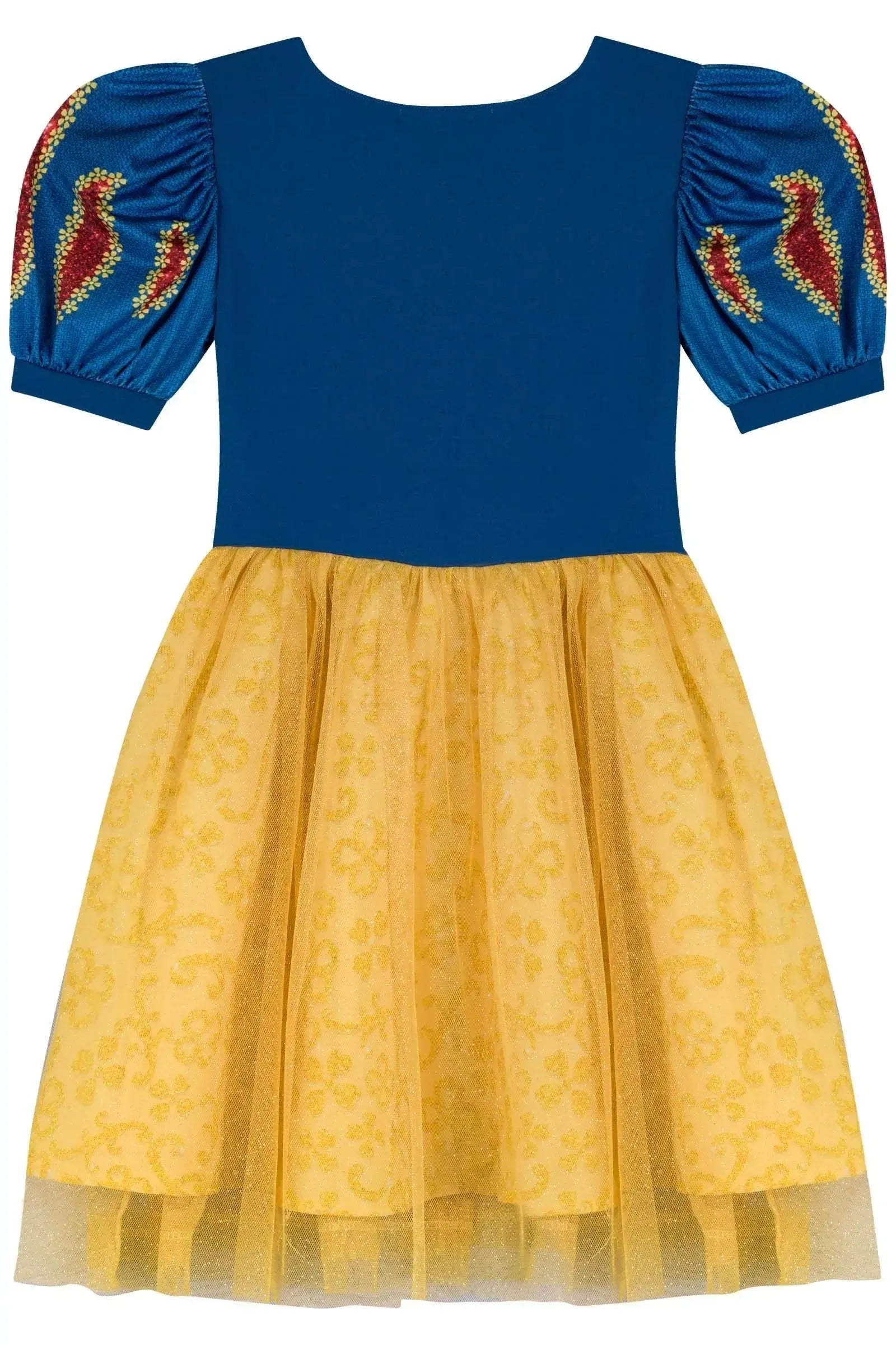 Fantasia de Princesa Branca Das Neves (Vestido em Malha UV e Tule Brilho) 85881 Kukiê Infantil Menina