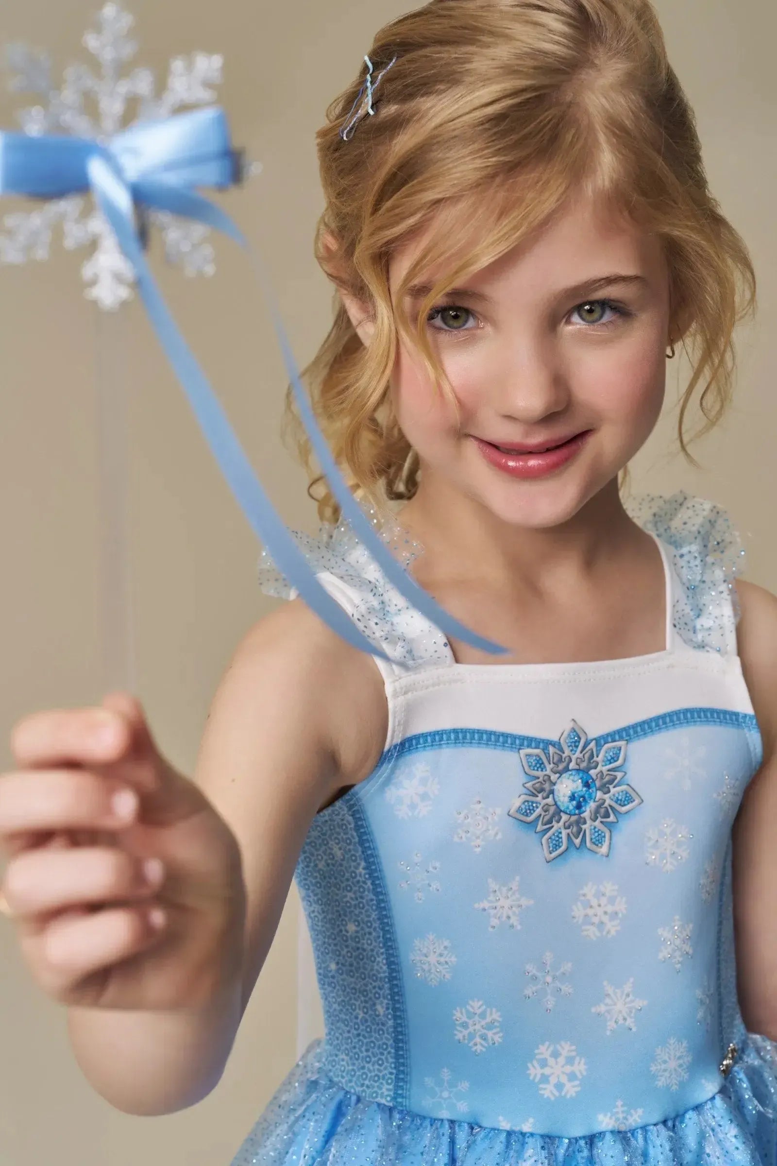 Fantasia de Princesa Do Gelo em Fly Tech e Organza Brilho. Acompanha Varinha 97390 Infanti Infantil Menina