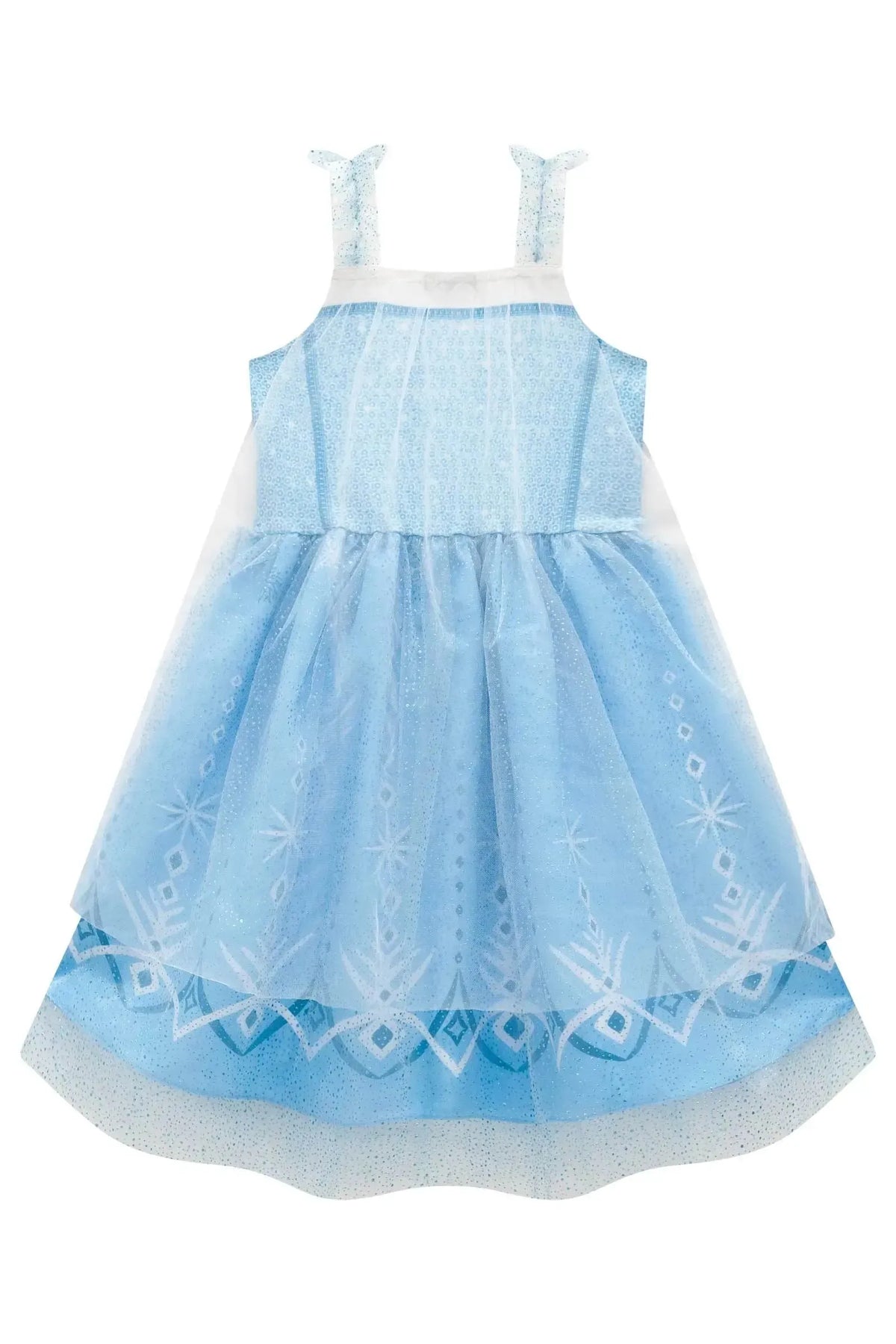 Fantasia de Princesa Do Gelo em Fly Tech e Organza Brilho. Acompanha Varinha 97390 Infanti Infantil Menina