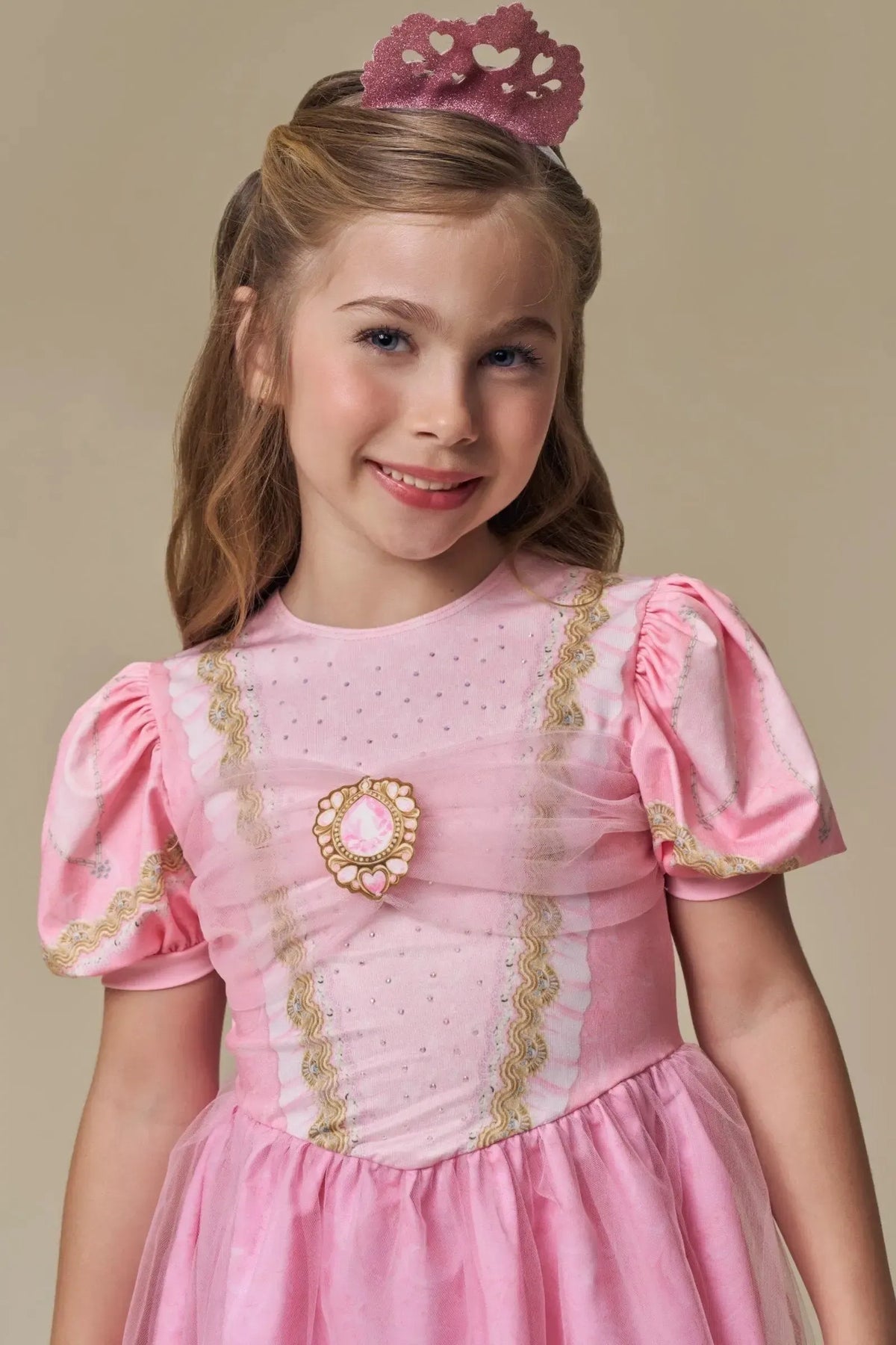 Fantasia de Princesa Sonhadora. Acompanha Tiara Coroa 97397 Infanti Infantil Menina