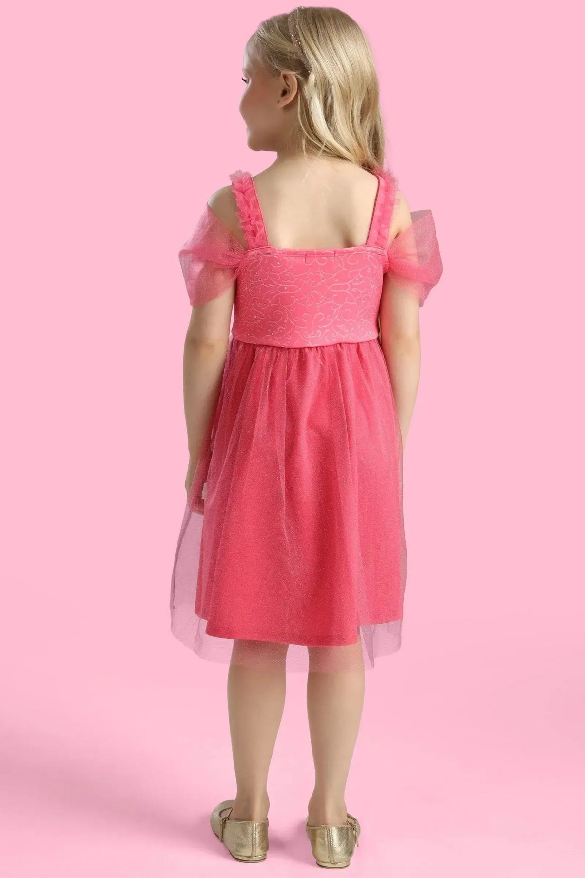 Fantasia de Princesa (Vestido em Malha e Tule Brilho) 97606 Kukiê Infantil Menina