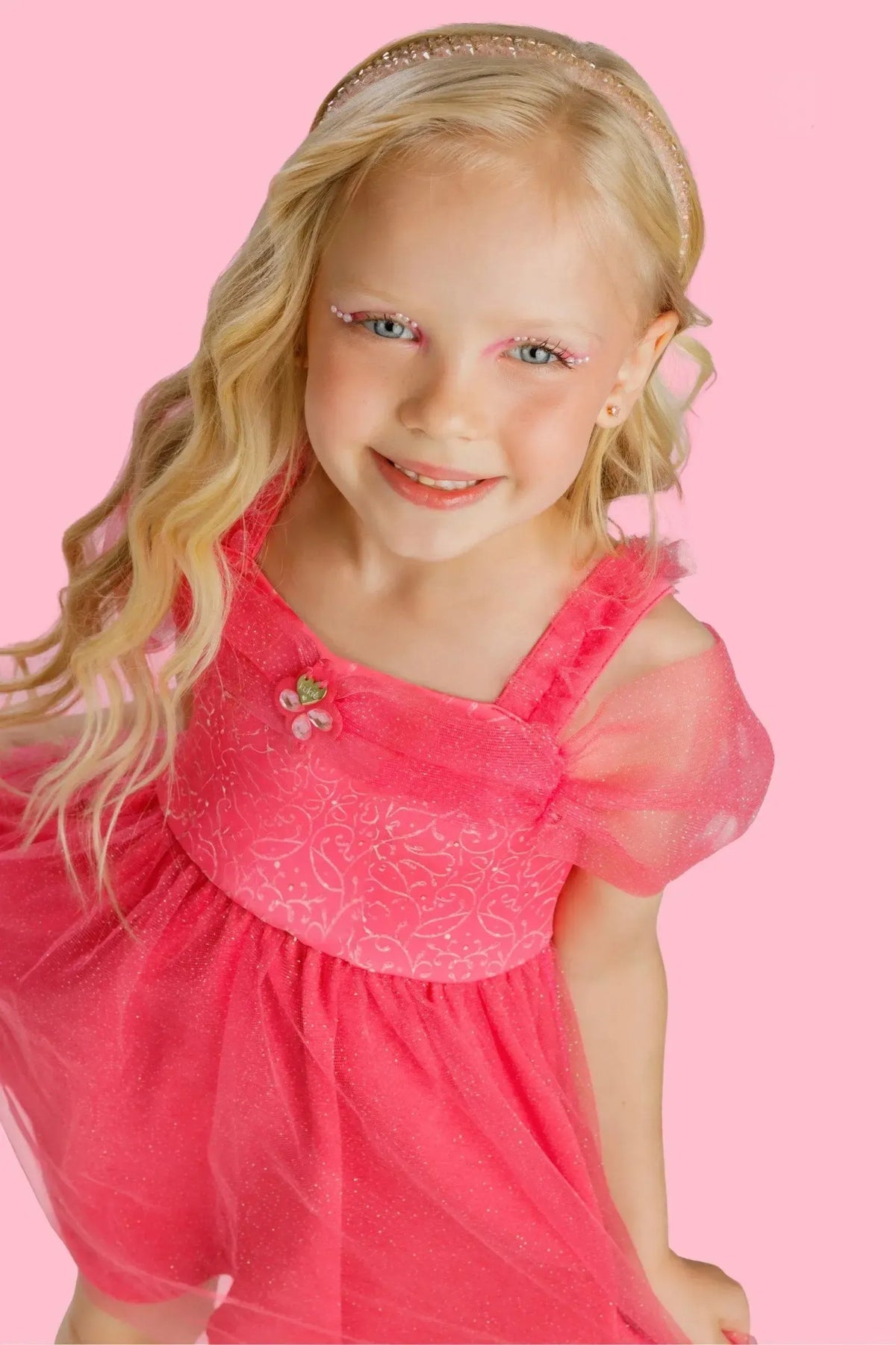 Fantasia de Princesa (Vestido em Malha e Tule Brilho) 97606 Kukiê Infantil Menina