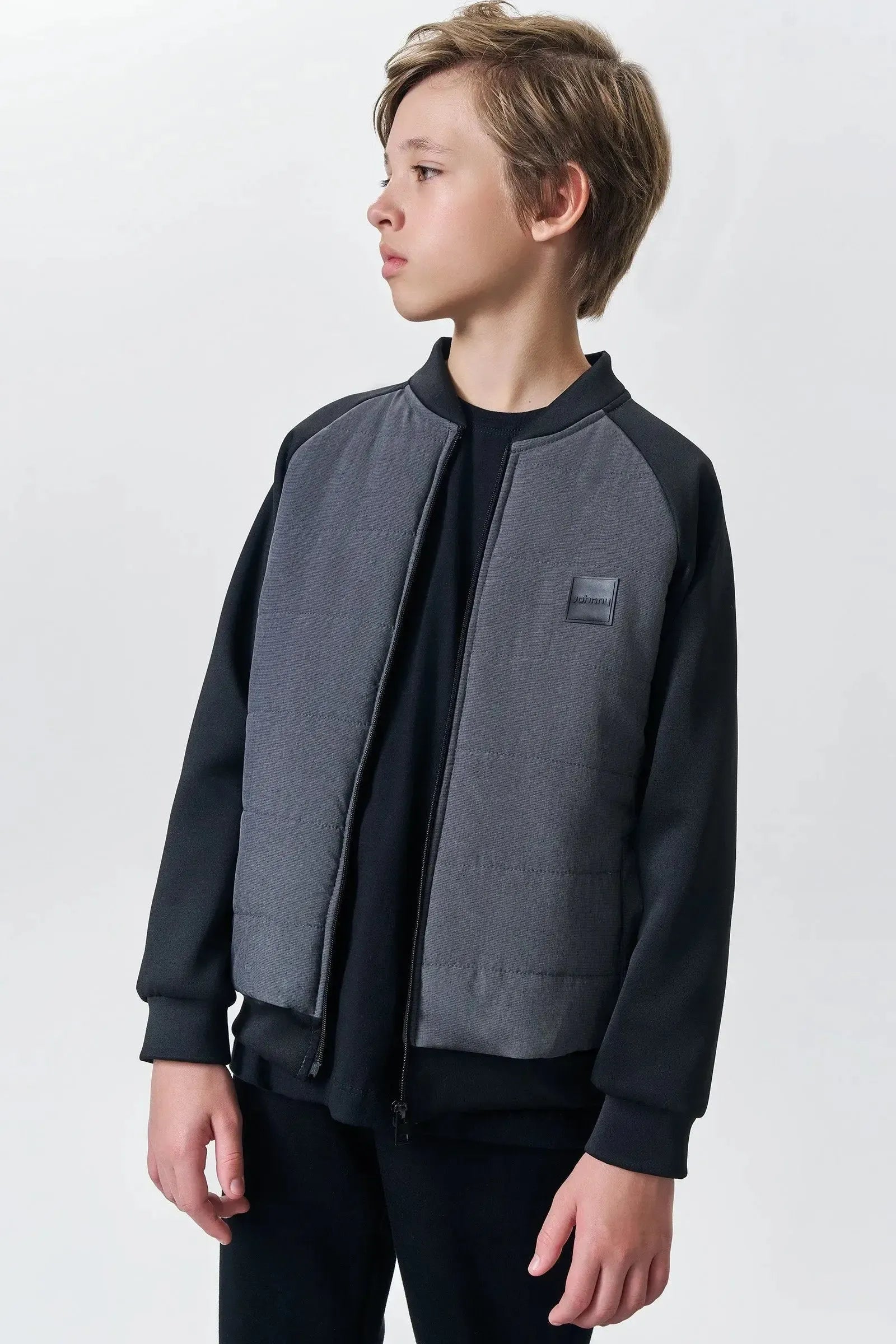 Jaqueta Bomber em Nylon Stripes e Malha Tecnonew com Elastano 89363 Johnny Fox Teen Menino