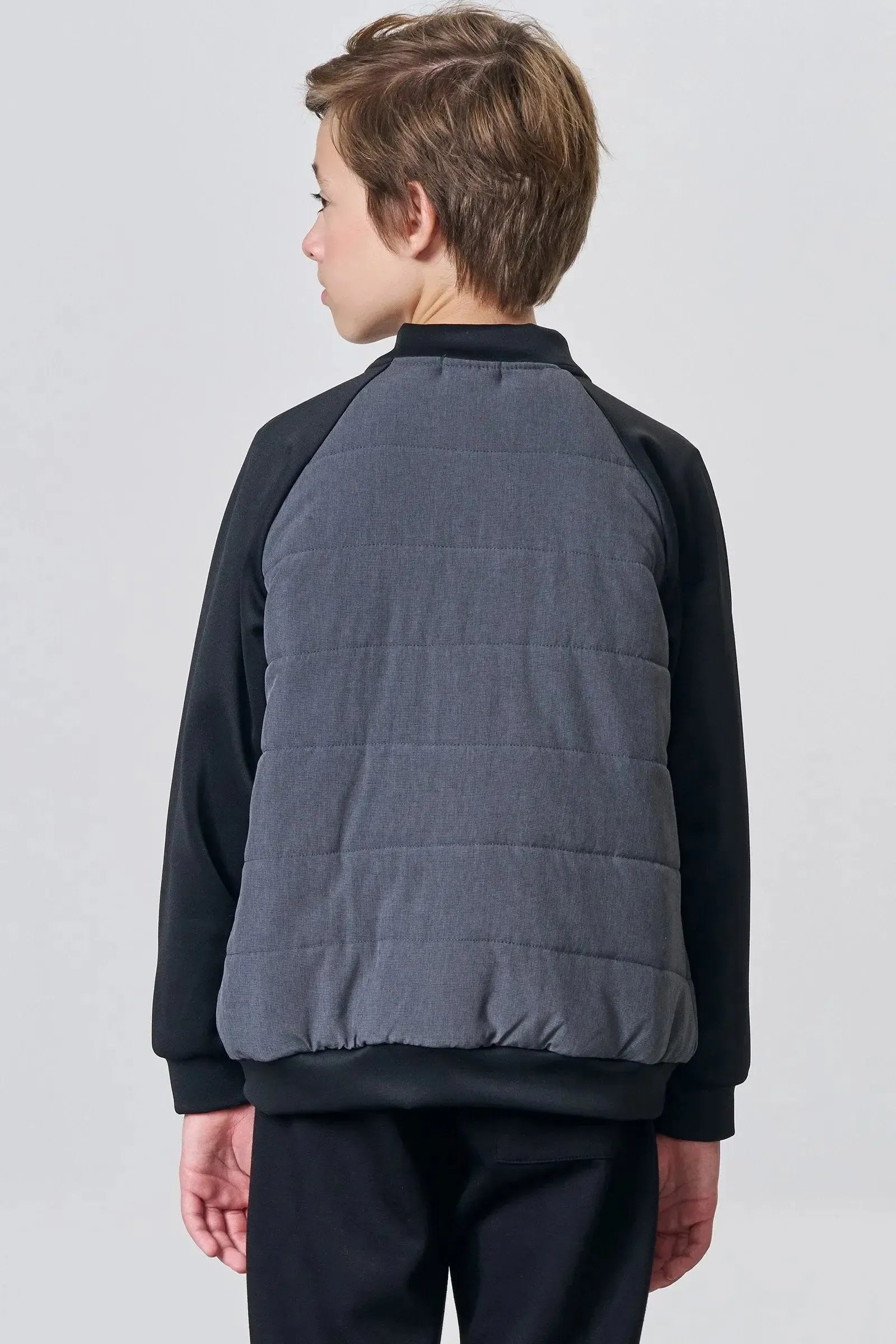 Jaqueta Bomber em Nylon Stripes e Malha Tecnonew com Elastano 89363 Johnny Fox Teen Menino