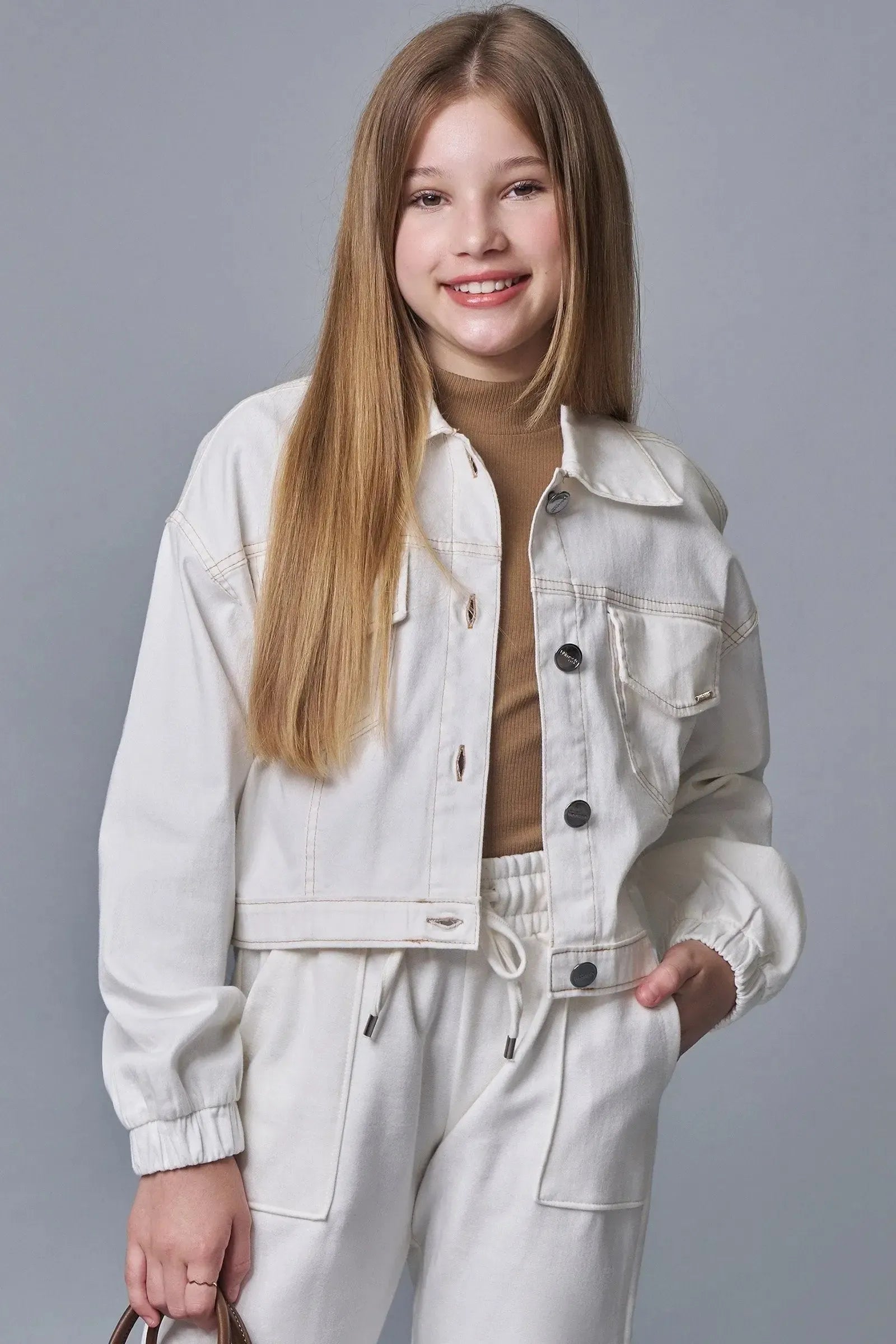 Jaqueta Boxy Baggy em Sarja com Elastano 89357 Lilimoon Teen Menina