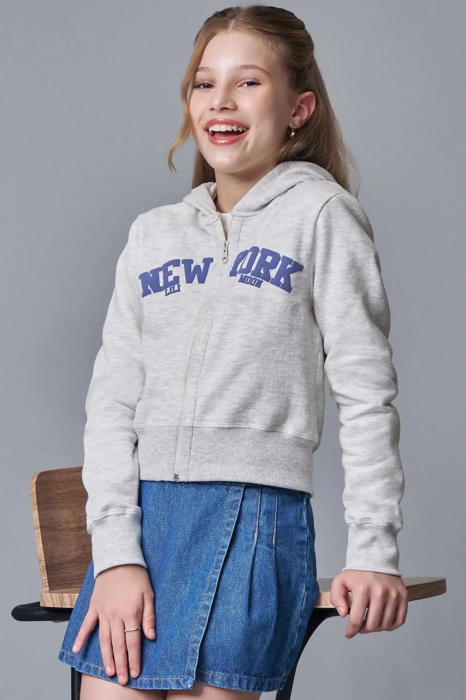 Jaqueta Boxy com Capuz em Moletom com Pelúcia 89419 Lilimoon Teen Menina