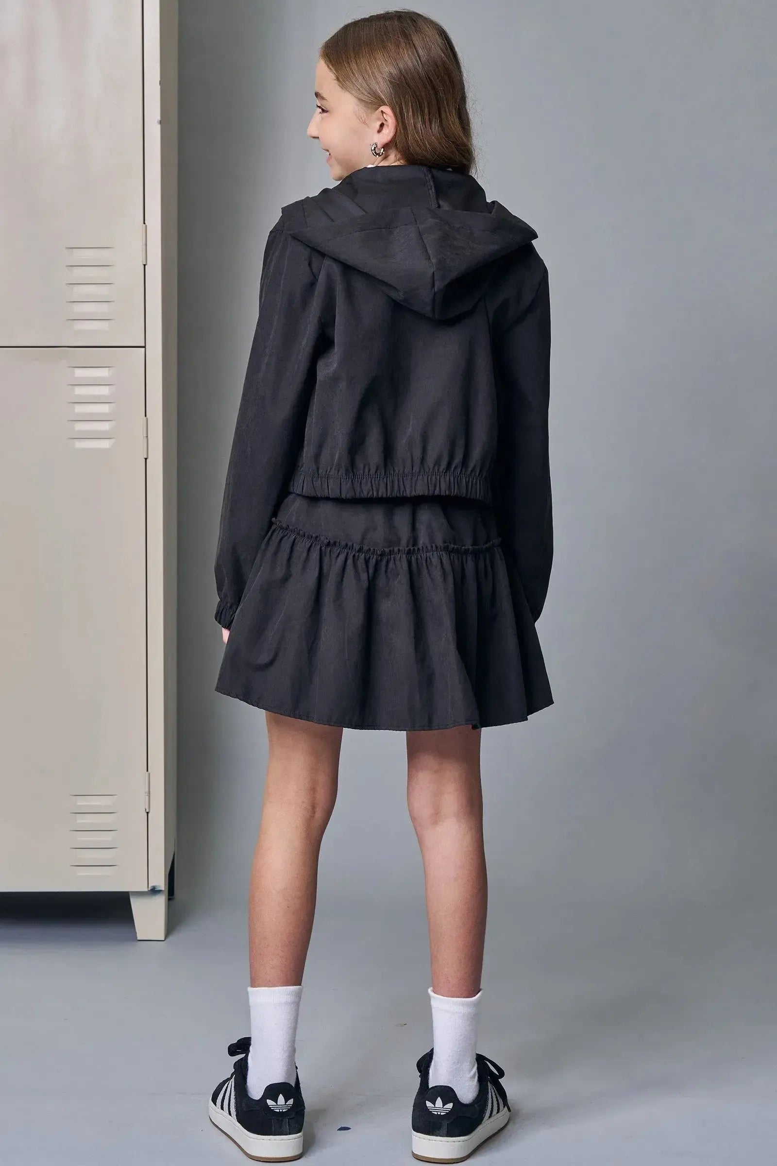 Jaqueta Boxy com Capuz em Nylon Taslon 89340 Lilimoon Teen Menina