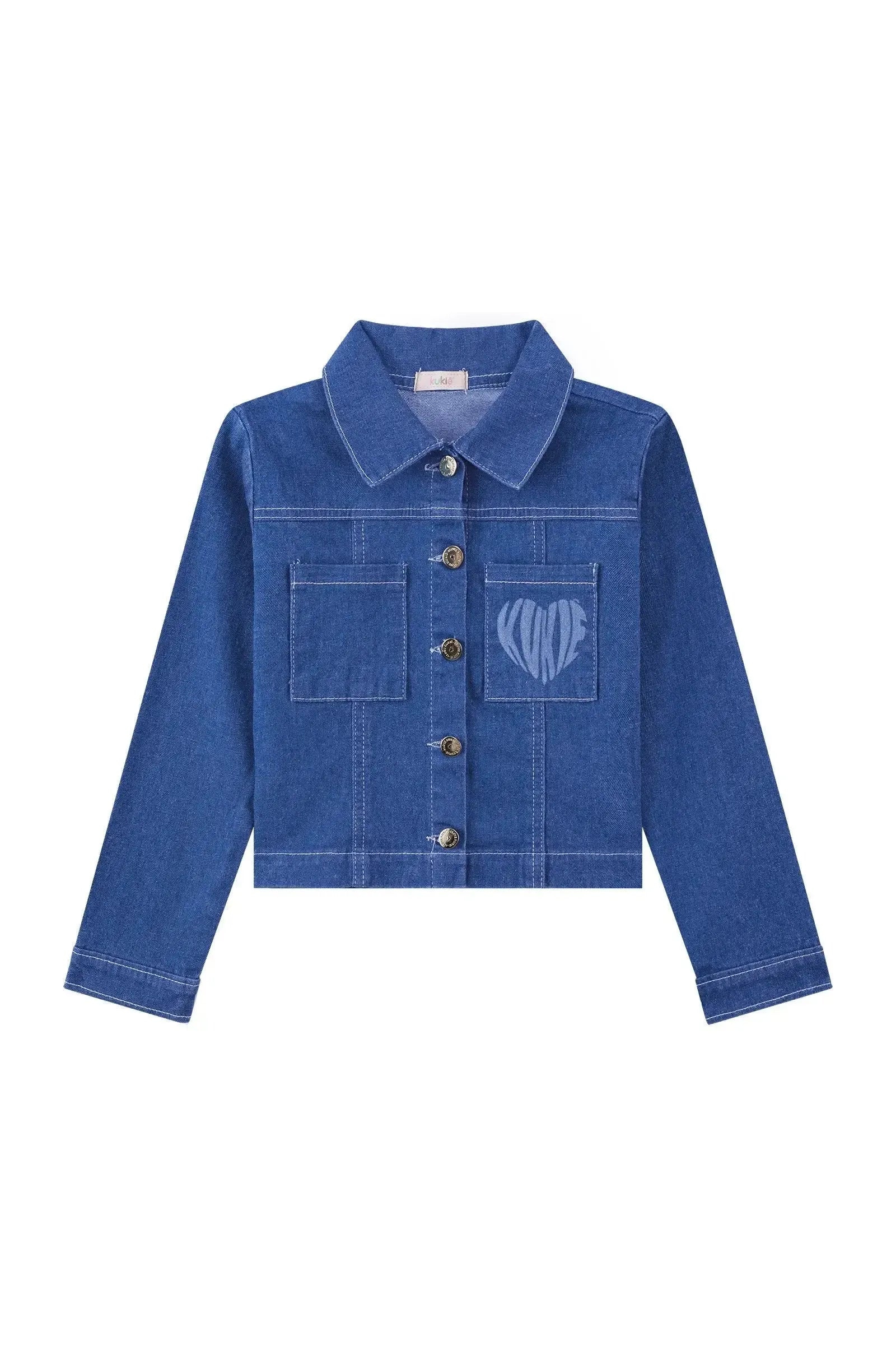 Jaqueta Boxy em Jeans com Elastano 89902 Kukiê Infantil Menina