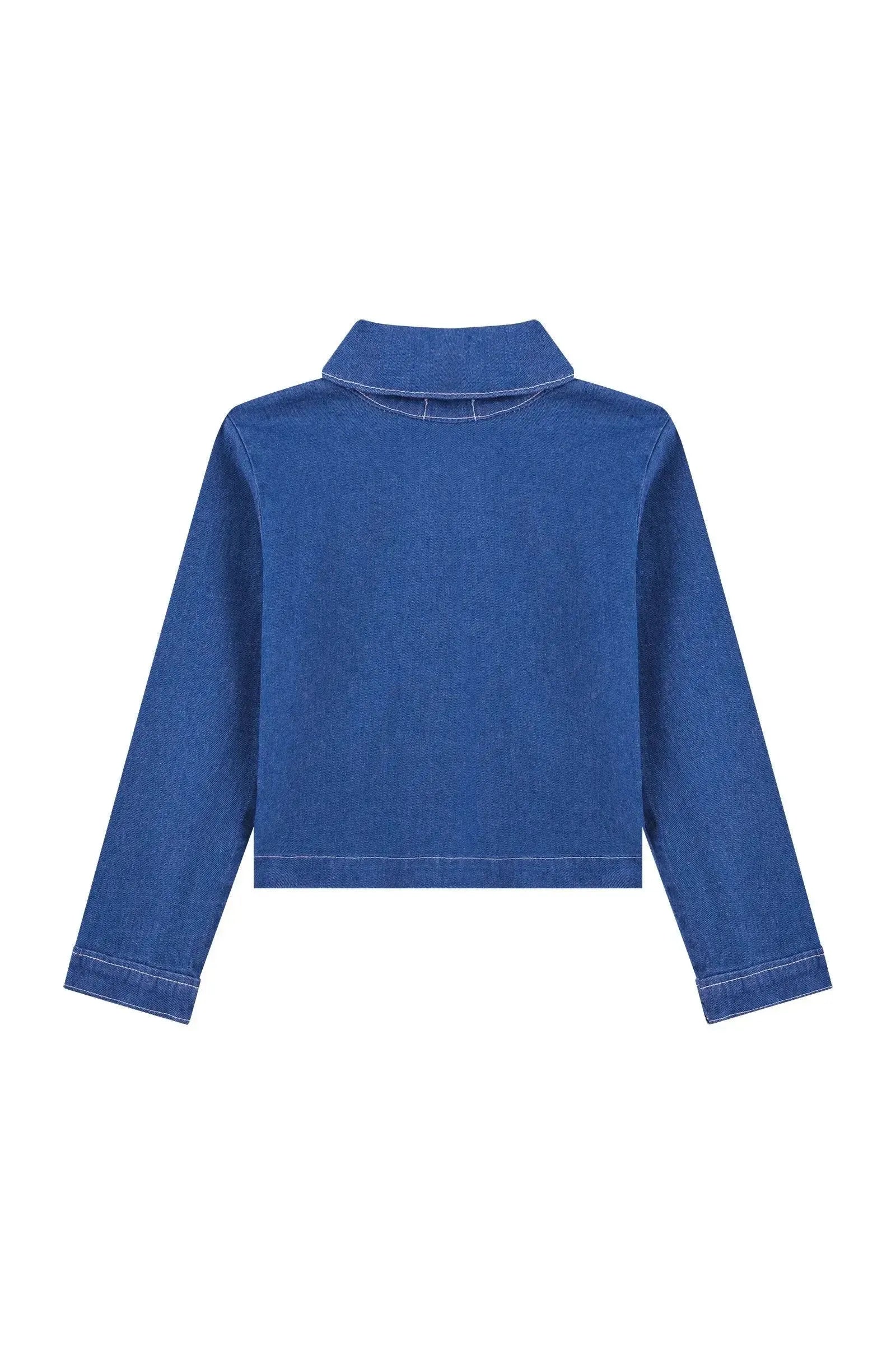 Jaqueta Boxy em Jeans com Elastano 89902 Kukiê Infantil Menina