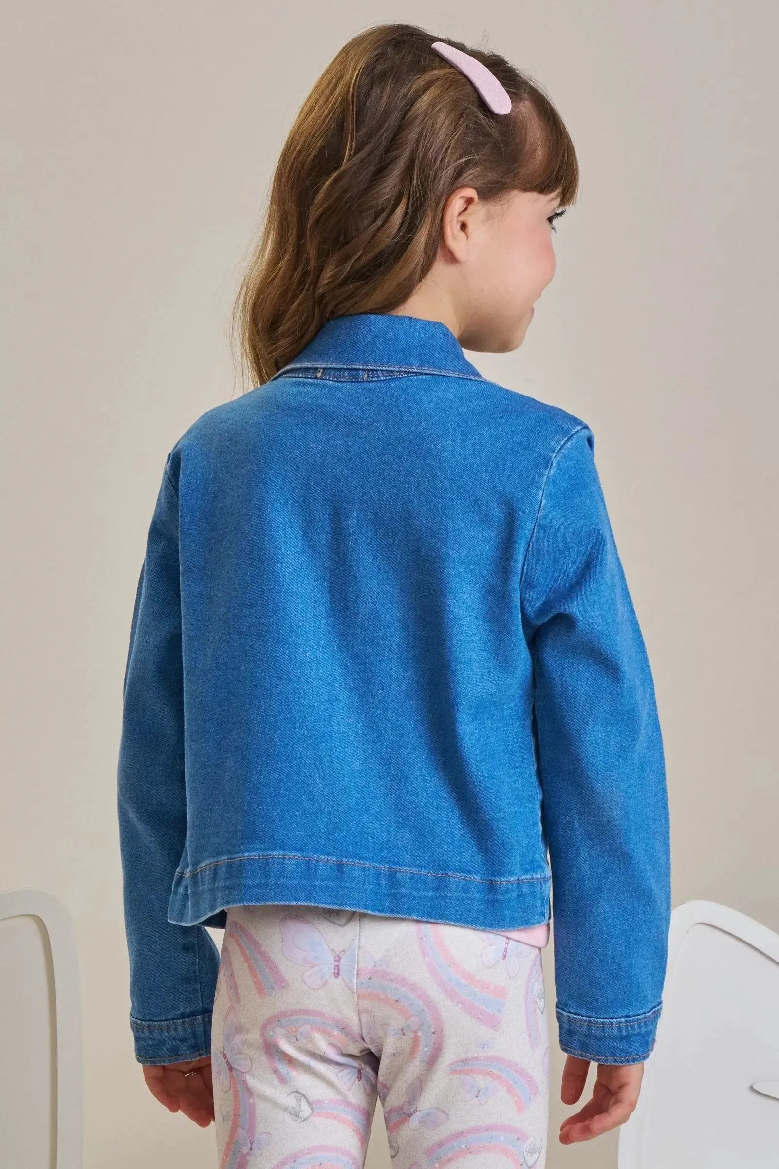 Jaqueta Boxy em Jeans com Elastano 90807 Infanti Infantil Menina