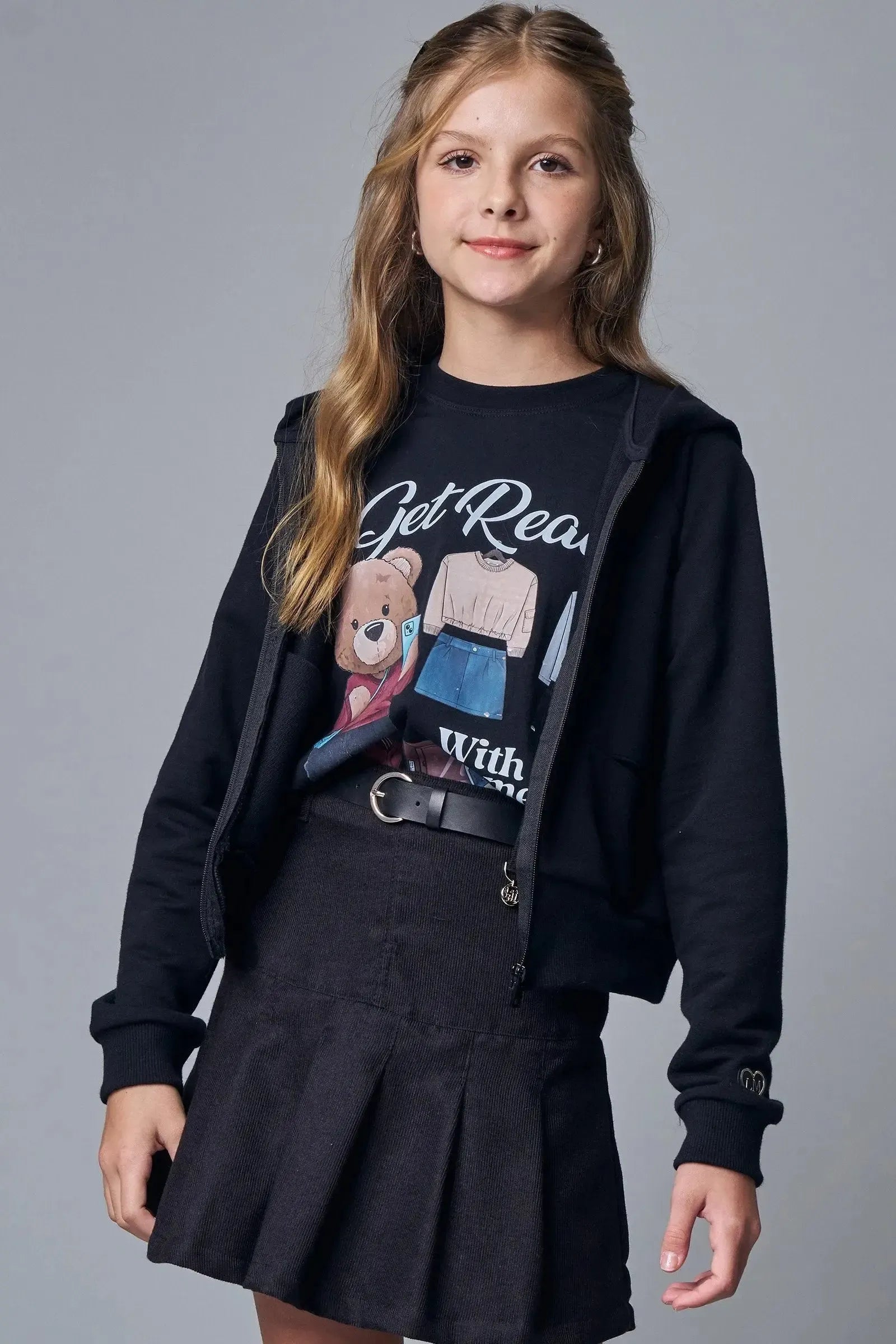 Jaqueta Boxy Over com Capuz em Moletom sem Pelúcia 89416 Lilimoon Teen Menina