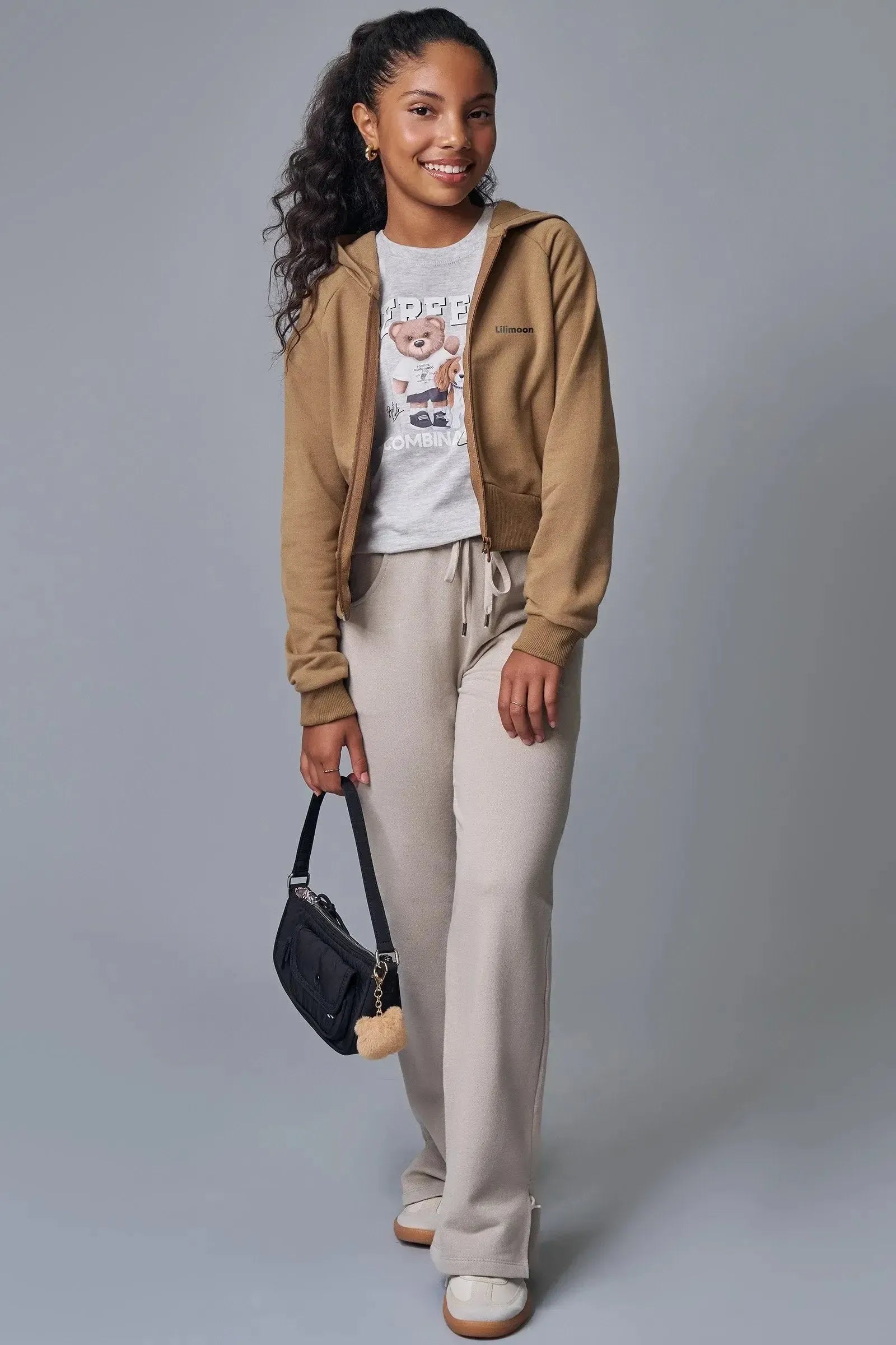 Jaqueta Boxy Over com Capuz em Moletom sem Pelúcia 89416 Lilimoon Teen Menina