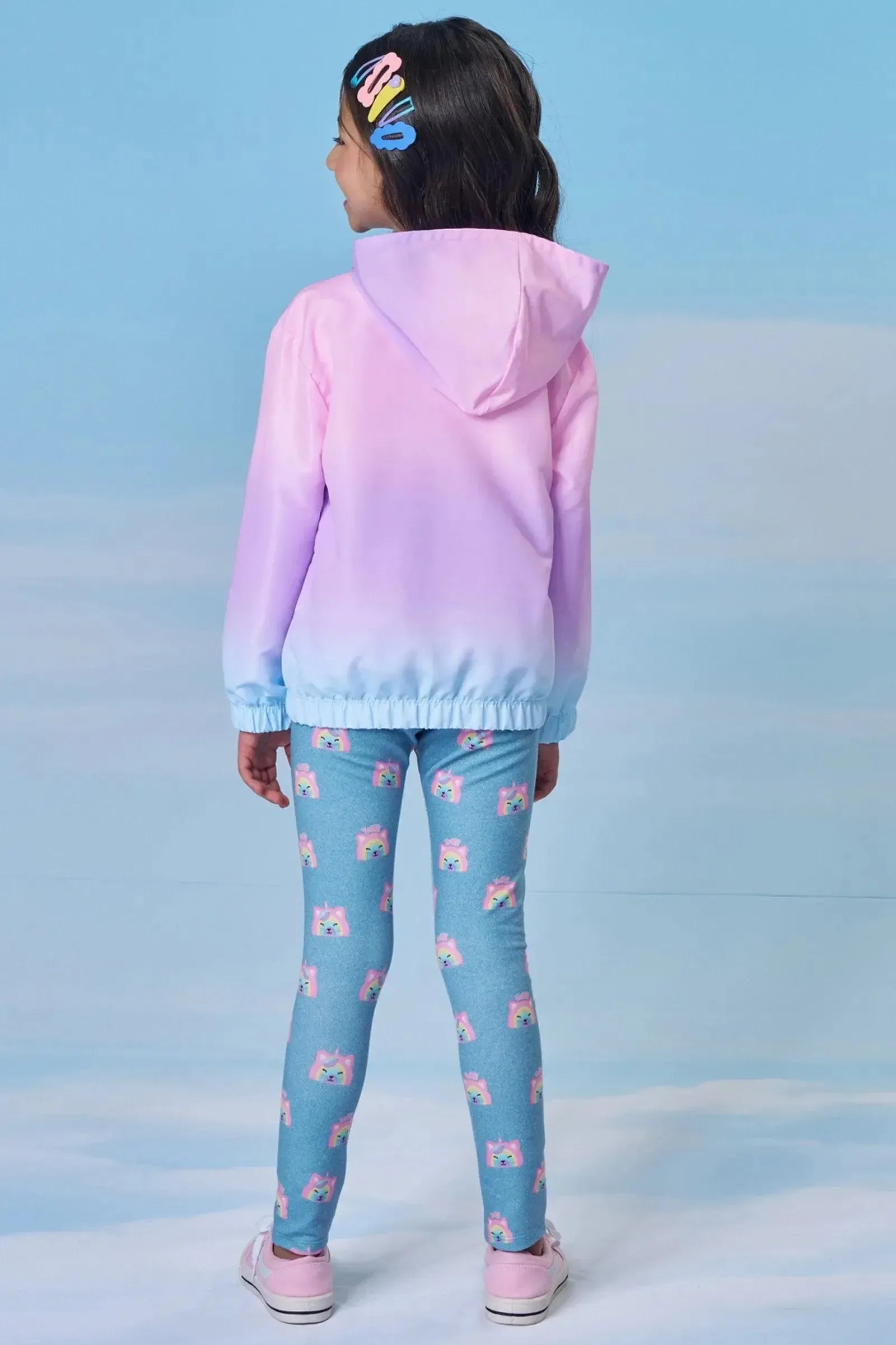 Jaqueta Corta Vento em Nylon 90233 Kukiê Infantil Menina