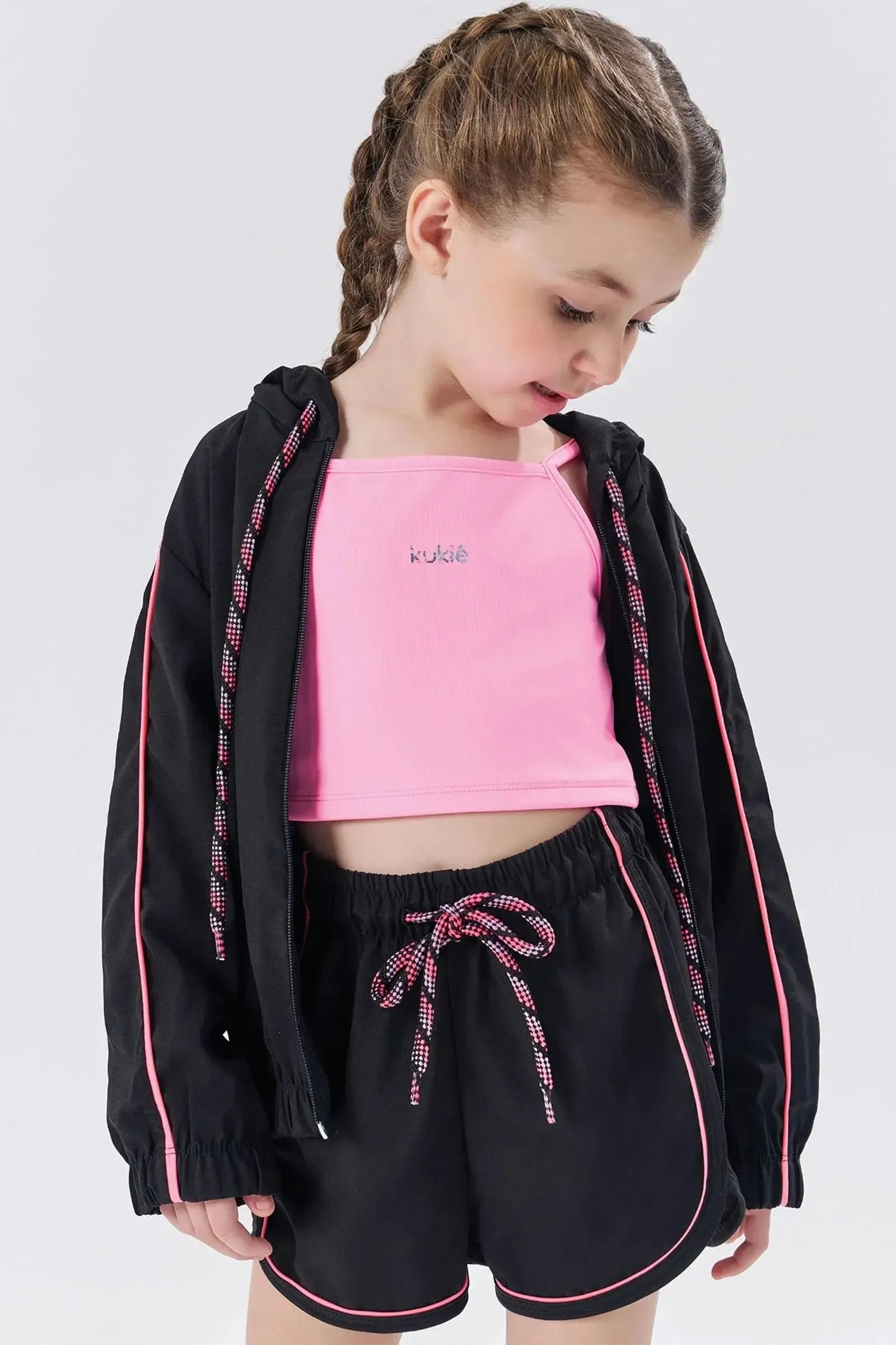 Jaqueta Corta Vento em Nylon com Elastano 83792 Kukiê Infantil Menina
