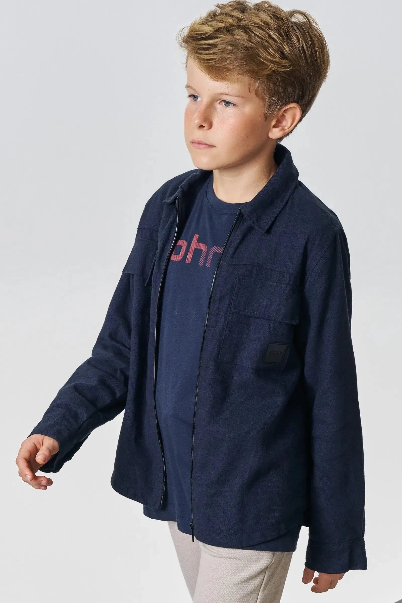 Jaqueta em Flanela Melange 90961 Johnny Fox Teen Menino