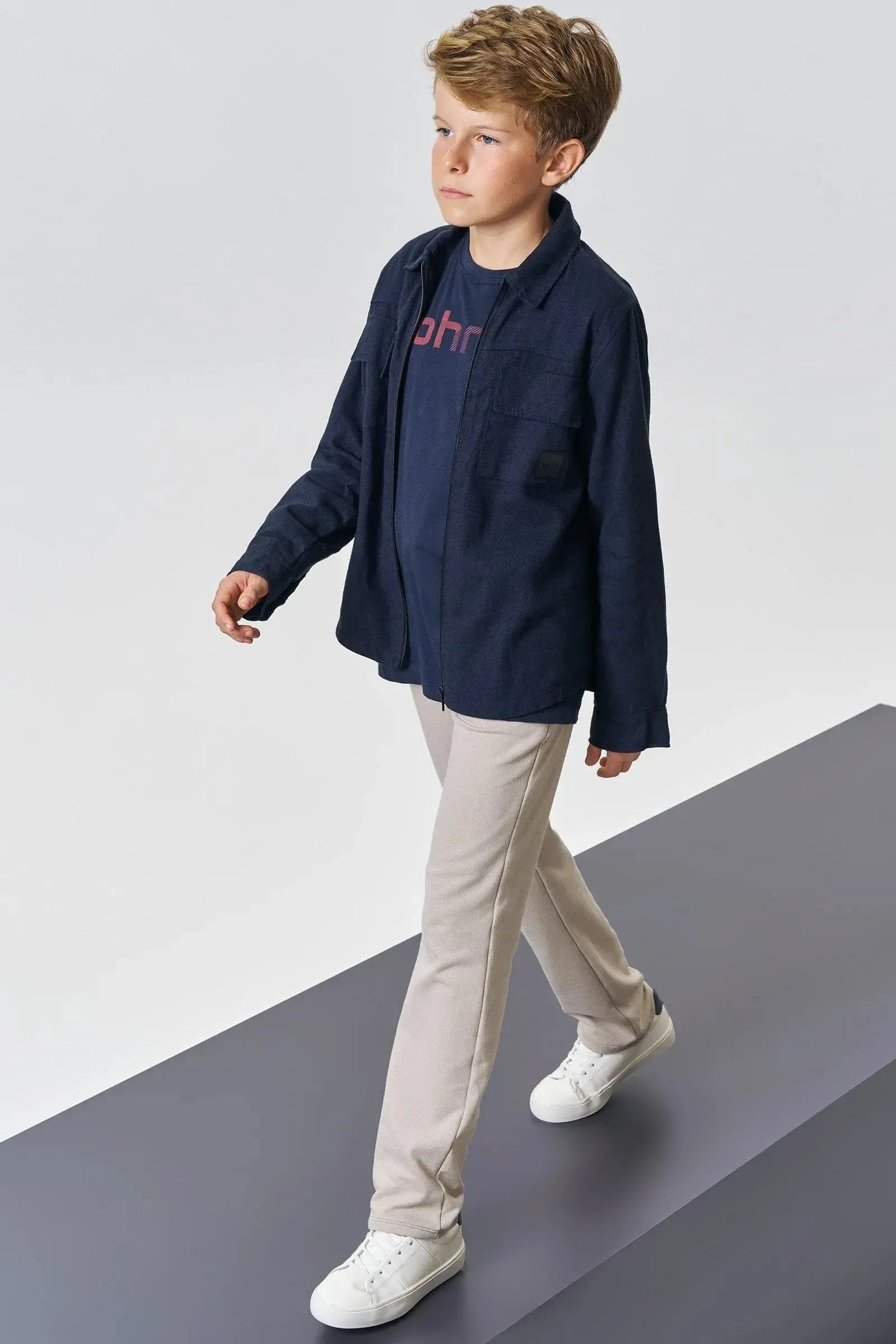 Jaqueta em Flanela Melange 90961 Johnny Fox Teen Menino