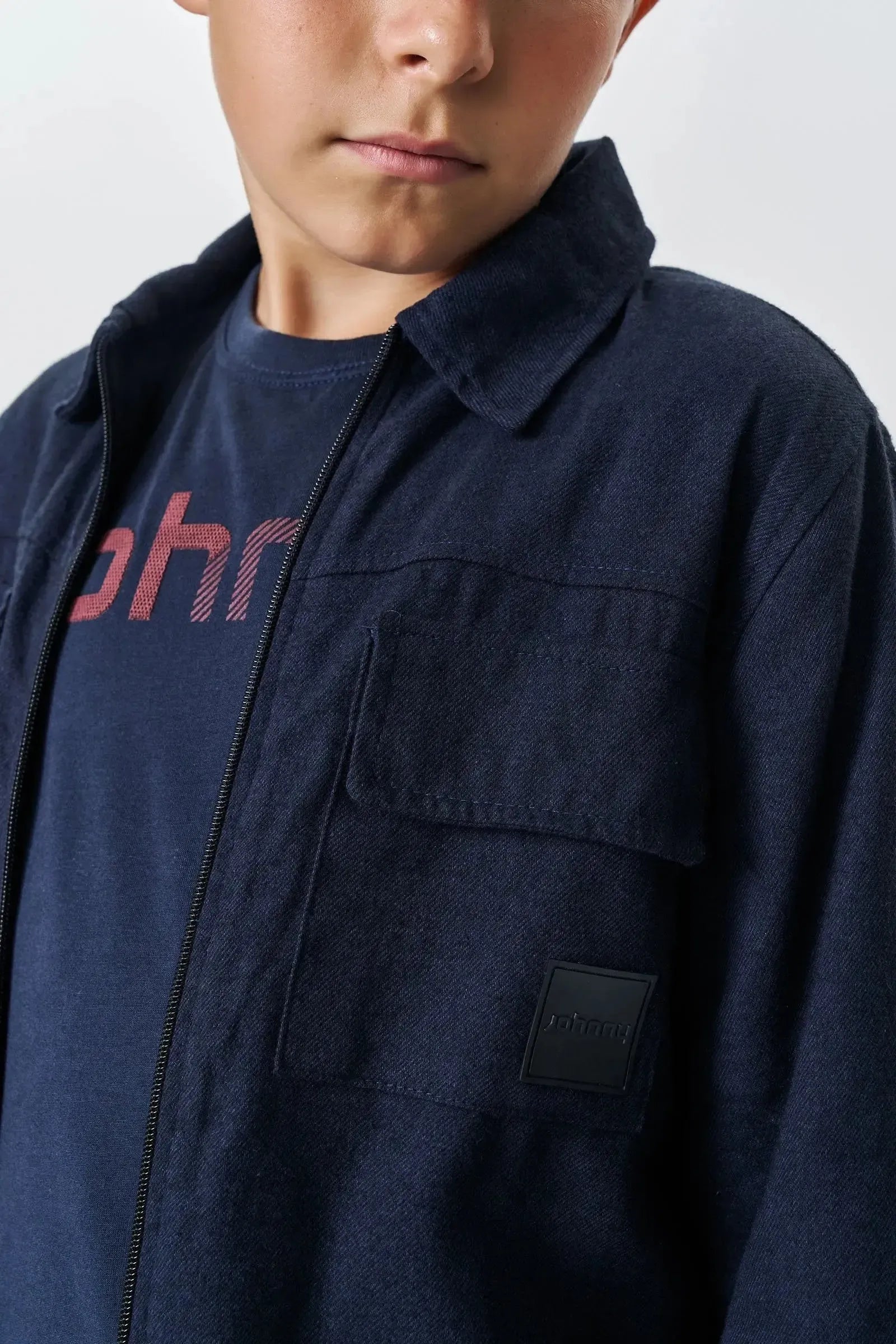 Jaqueta em Flanela Melange 90961 Johnny Fox Teen Menino