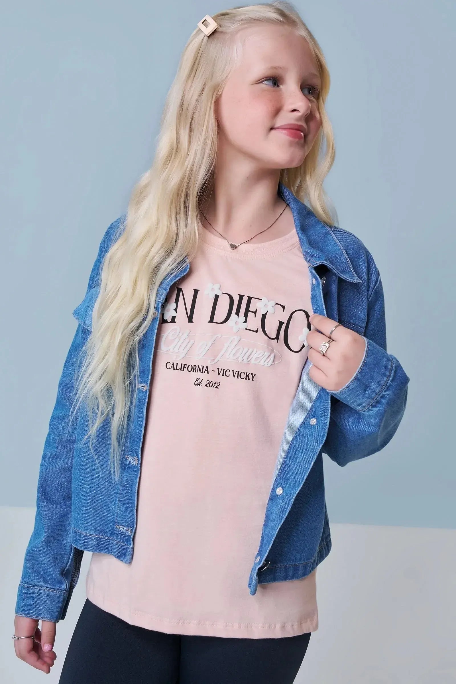 Jaqueta em Jeans 90636 Vic&Vicky Teen Menina
