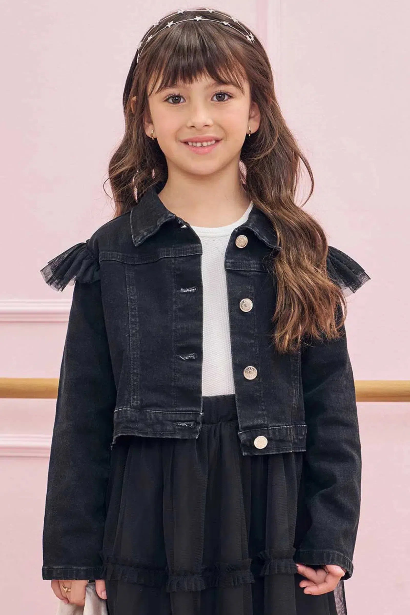 Jaqueta em Jeans com Elastano 79639 Infanti Infantil Menina