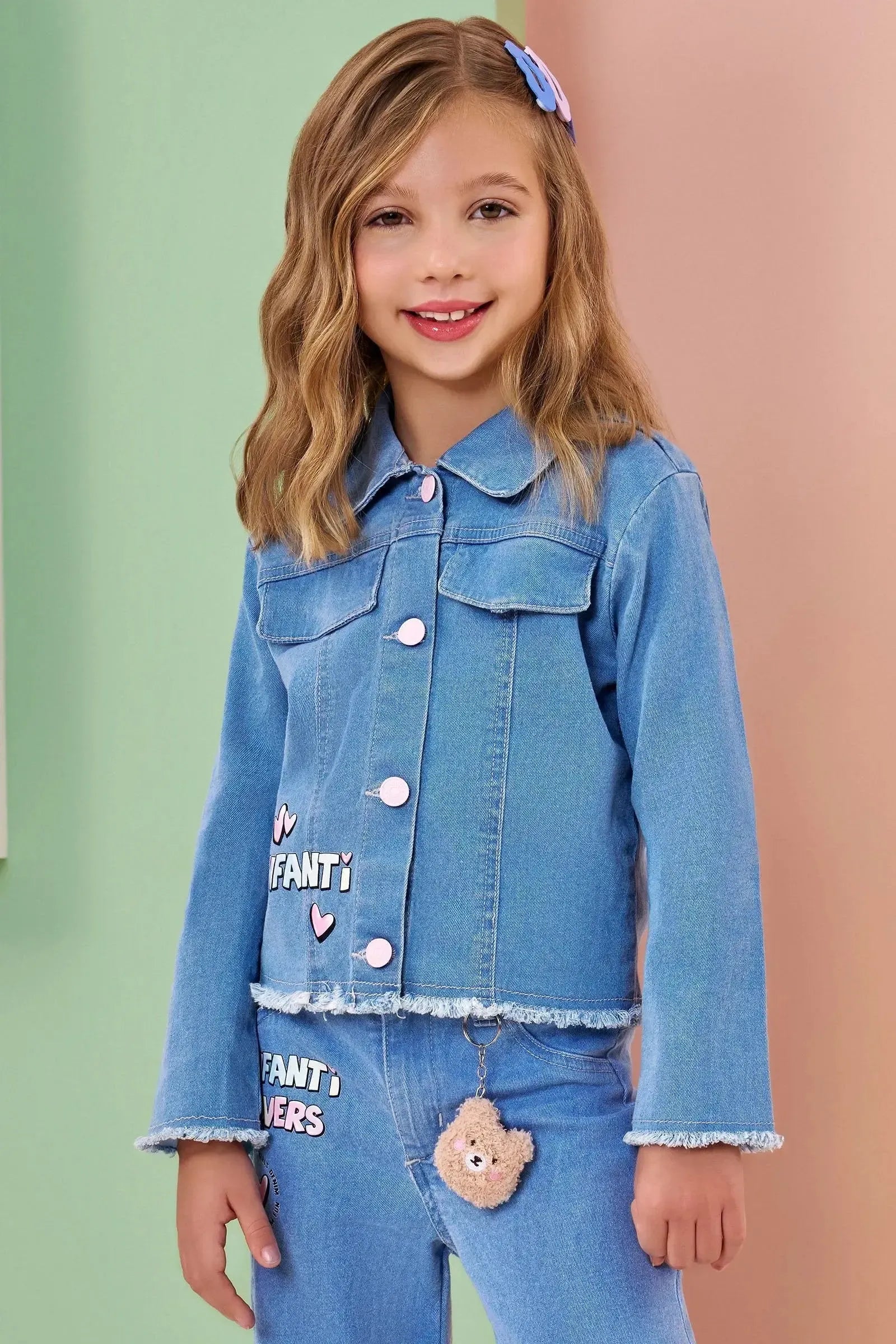 Jaqueta em Jeans com Elastano 90793 Infanti Infantil Menina