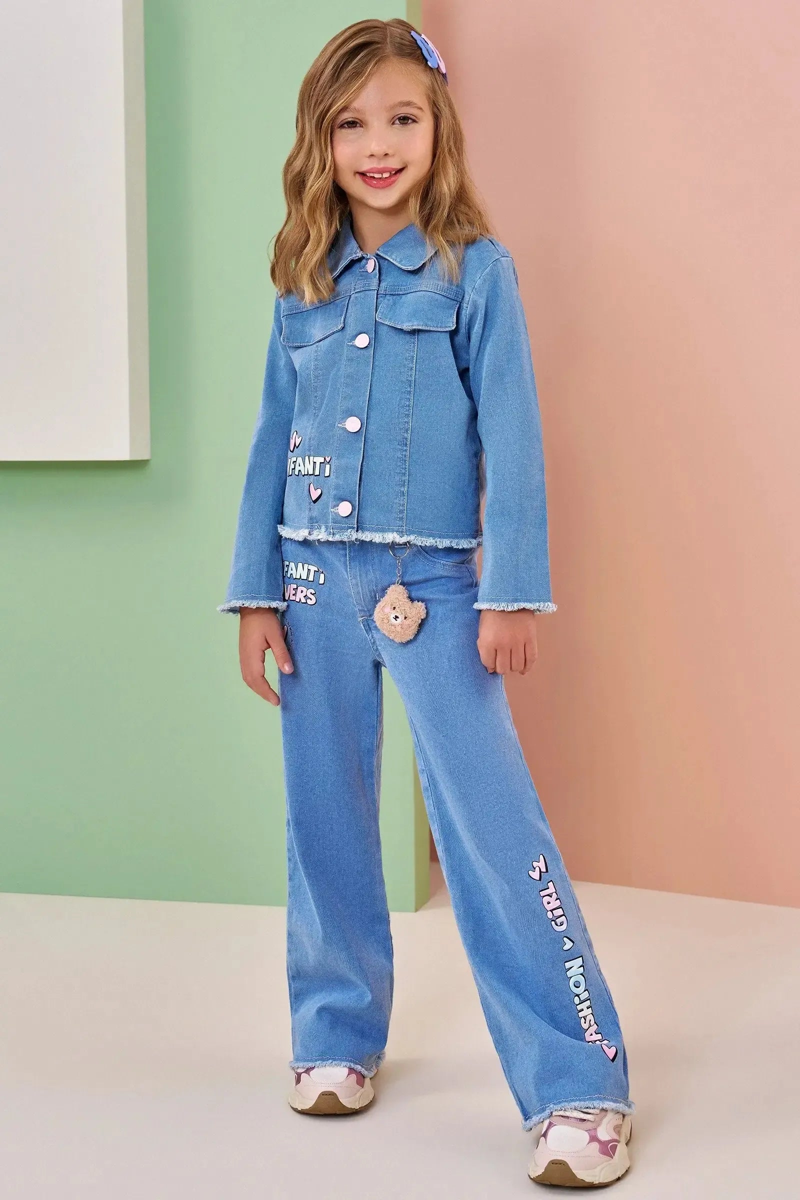Jaqueta em Jeans com Elastano 90793 Infanti Infantil Menina