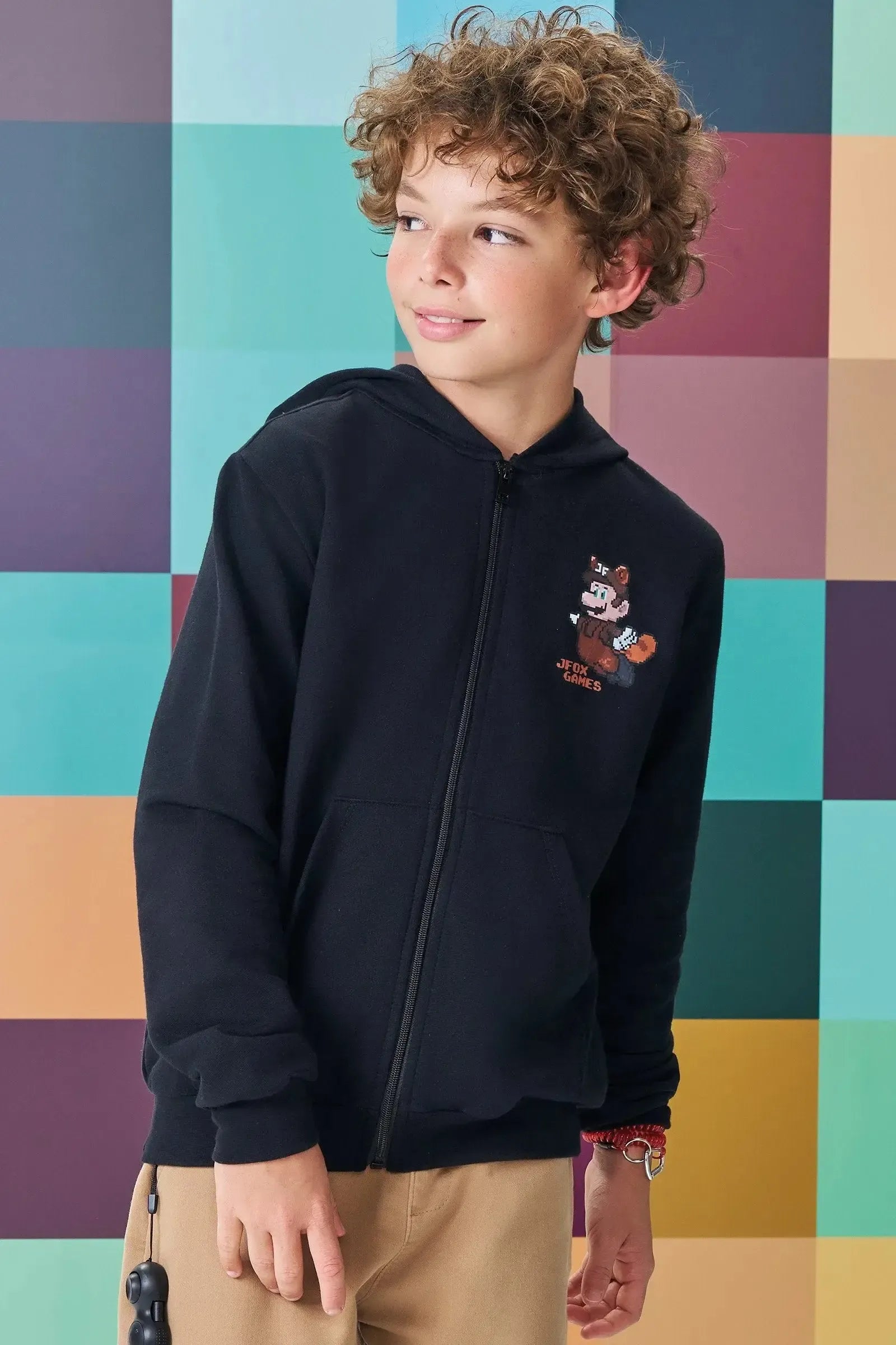 Jaqueta em Moletom sem Pelúcia 89131 Johnny Fox Teen Menino