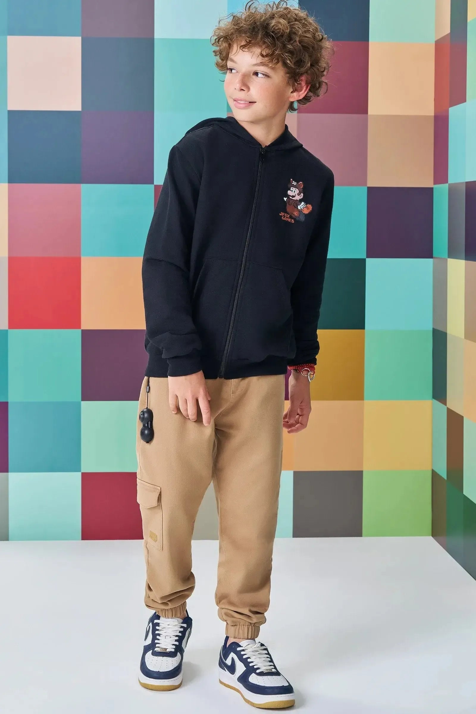 Jaqueta em Moletom sem Pelúcia 89131 Johnny Fox Teen Menino