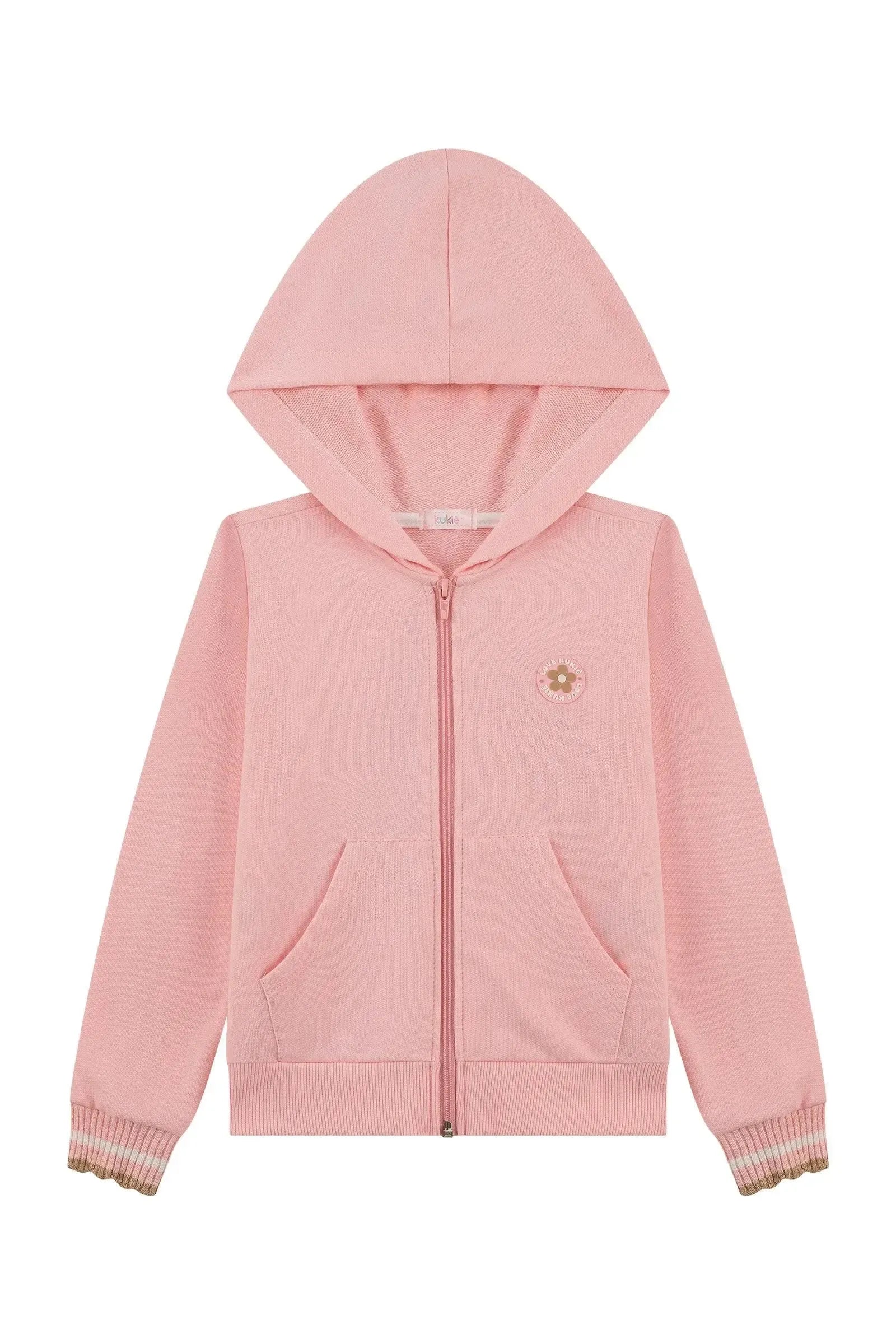 Jaqueta em Moletom sem Pelúcia 89922 Kukiê Infantil Menina