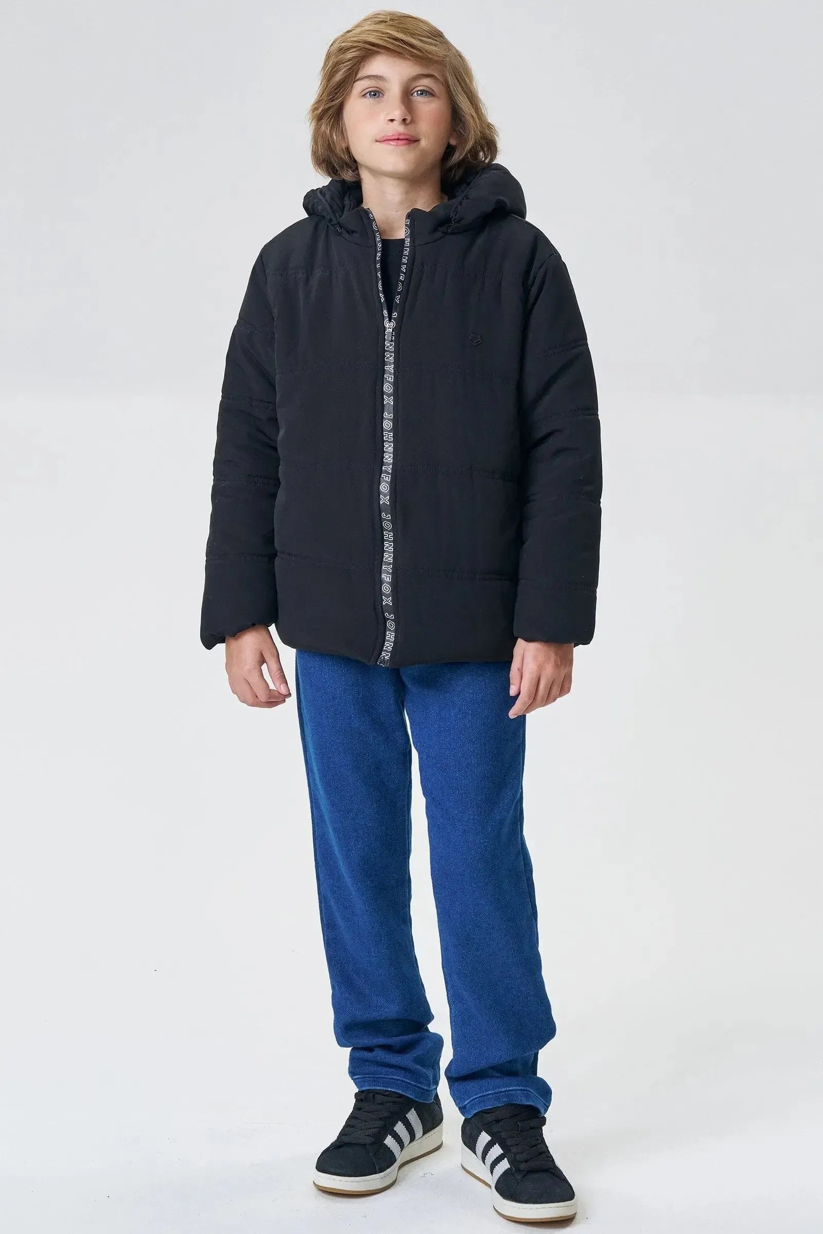 Jaqueta Puffer com Capuz Removível em Nylon Hidronatic com Elastano 89784 Johnny Fox Teen Menino