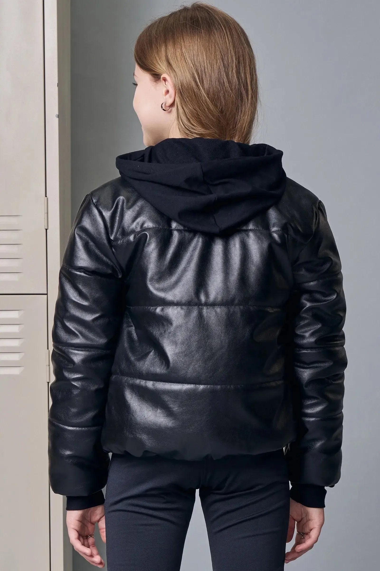 Jaqueta Puffer em Couro Sintético 89332 Lilimoon Teen Menina