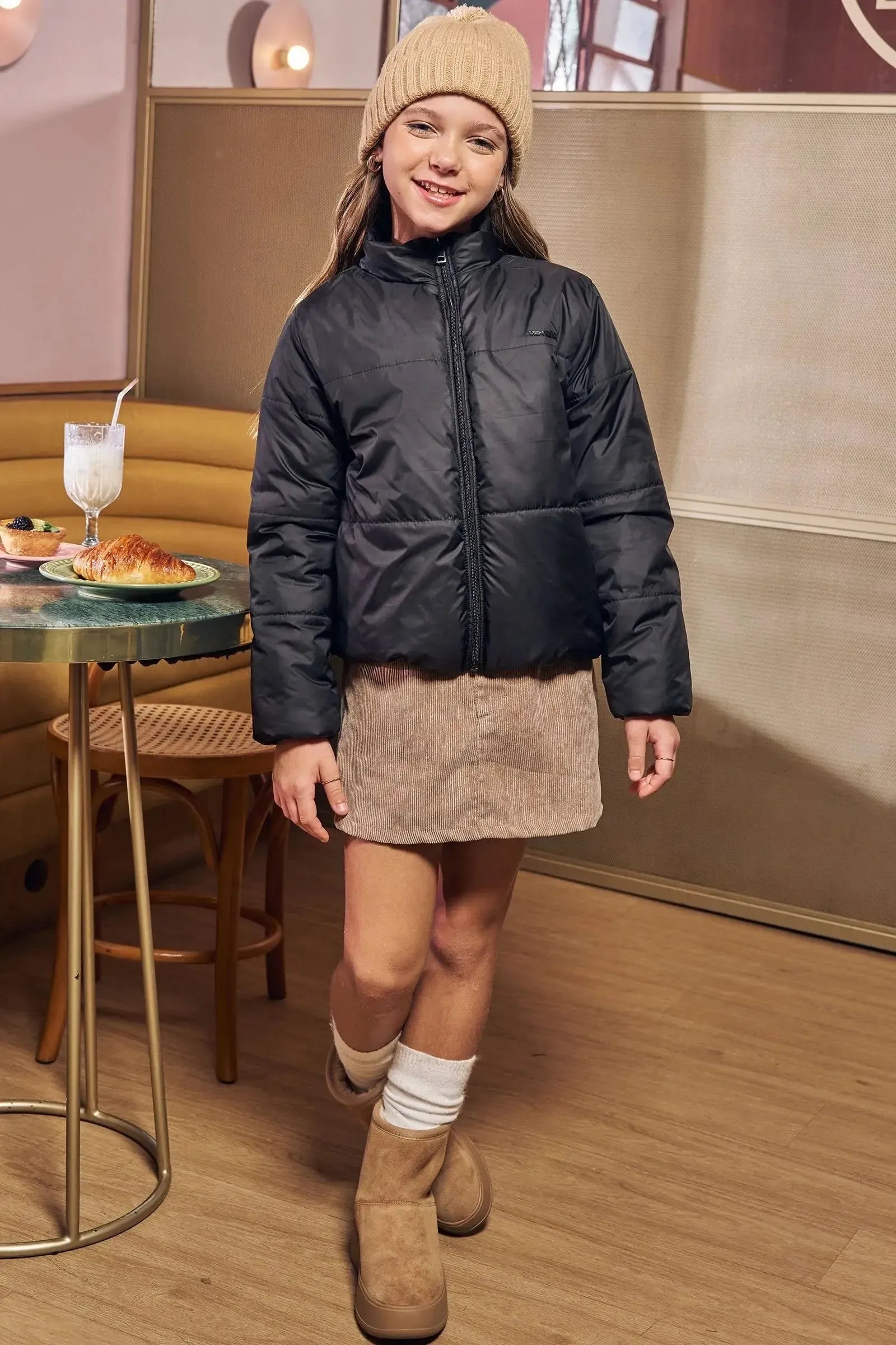 Jaqueta Puffer em Nylon 89427 Vic&Vicky Teen Menina