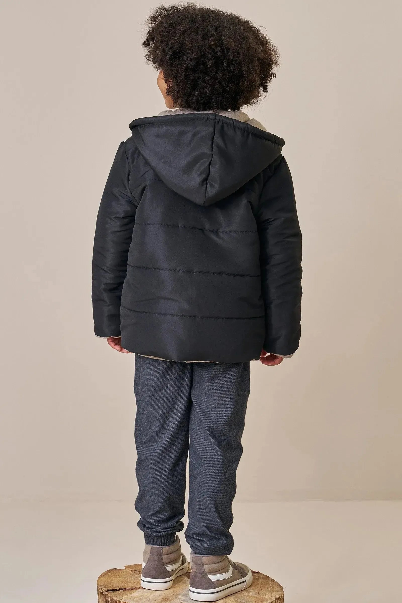 Jaqueta Puffer em Nylon Bora e Forro em Meia Malha 89470 LucBoo Infantil Menino
