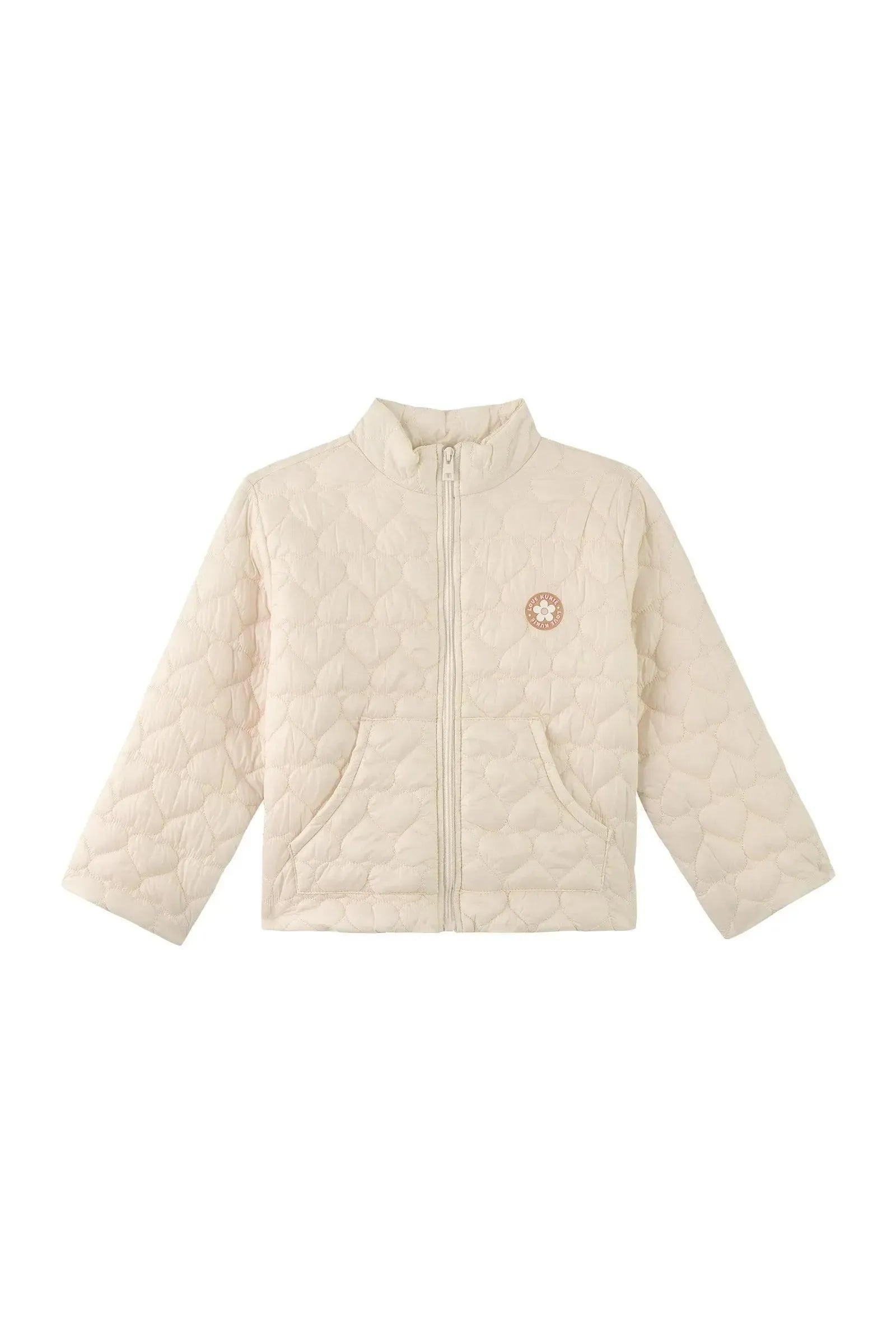 Jaqueta Puffer em Nylon Matelasse Coração 89240 Kukiê Infantil Menina