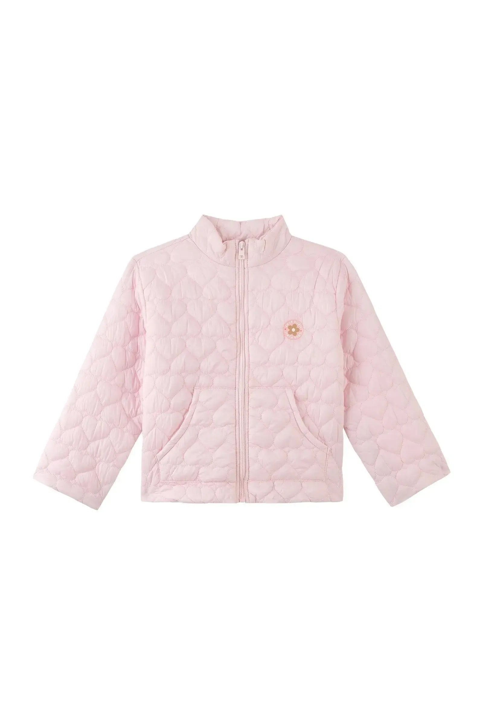 Jaqueta Puffer em Nylon Matelasse Coração 89240 Kukiê Infantil Menina