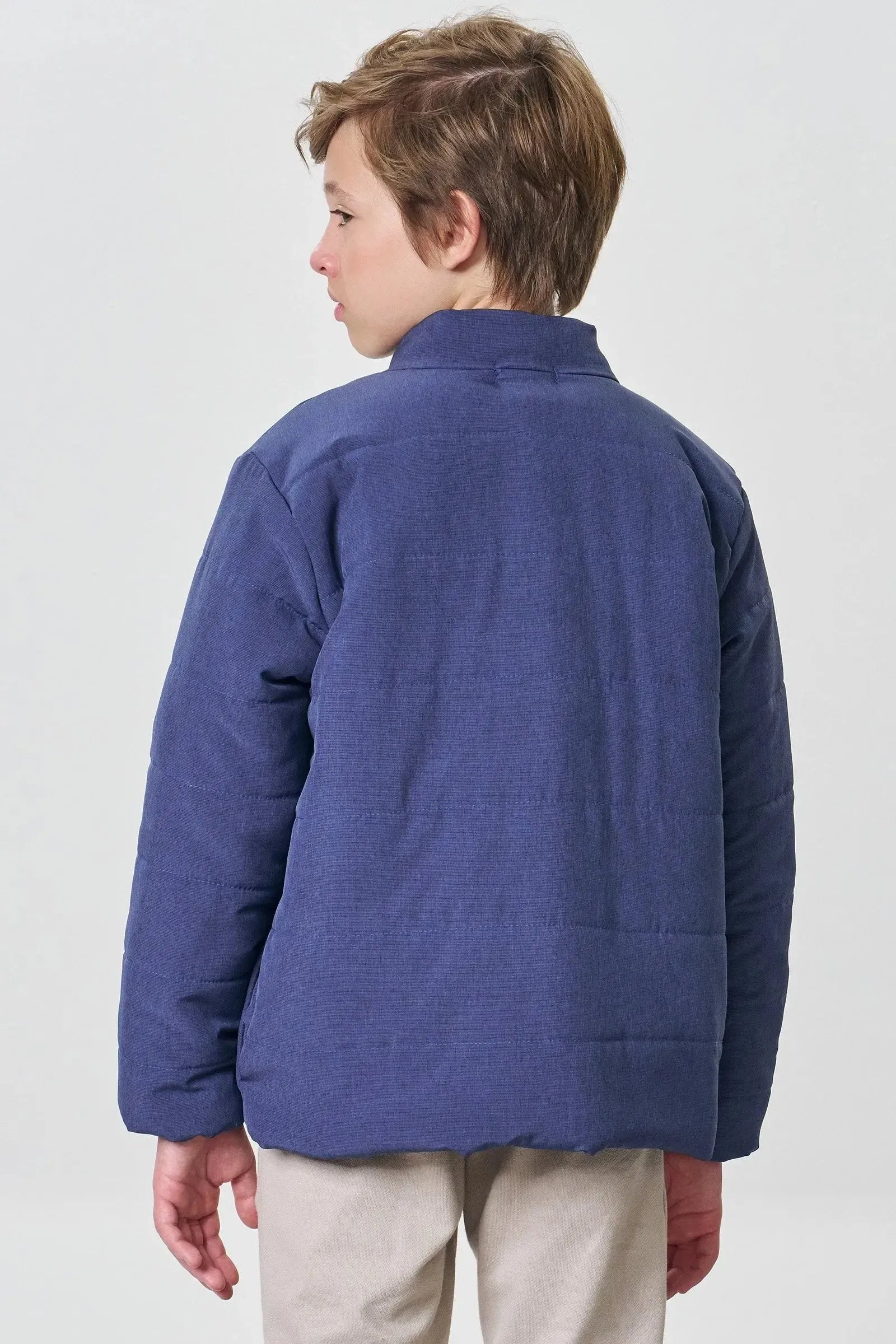 Jaqueta Puffer em Nylon Stripes com Elastano 89358 Johnny Fox Teen Menino