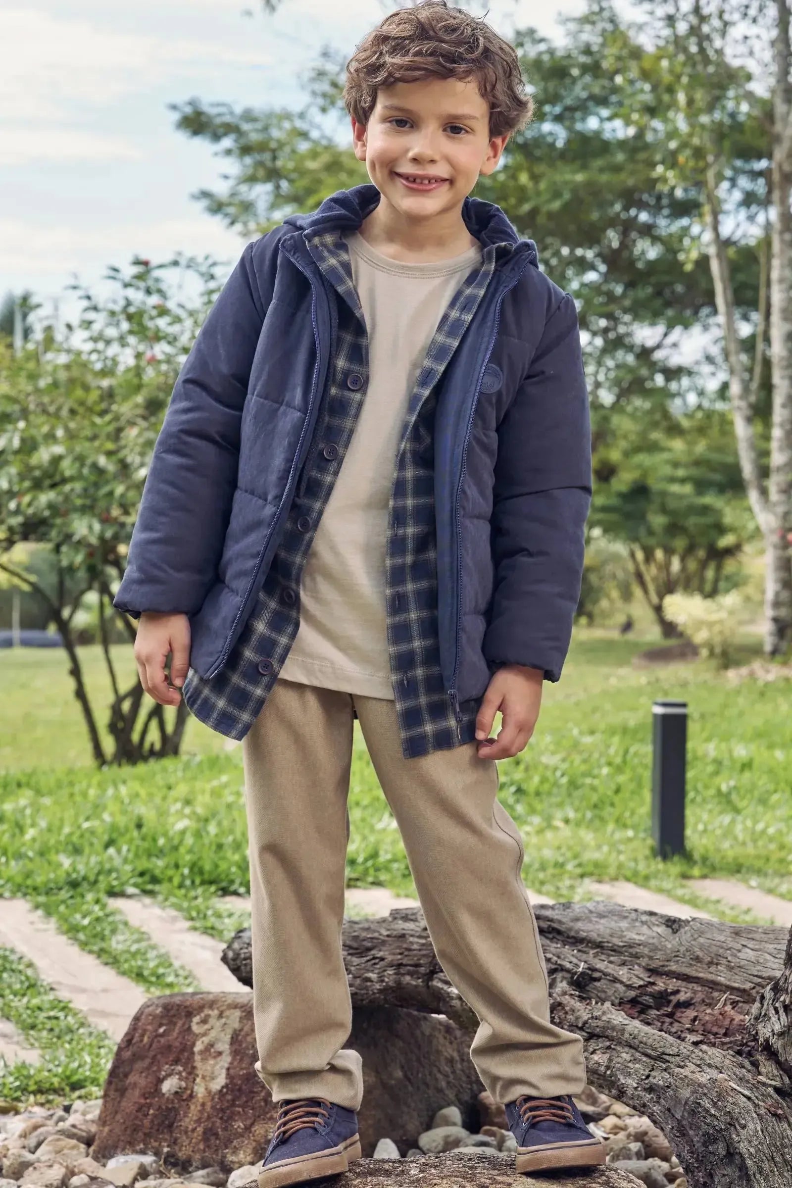Jaqueta Puffer em Tecido Cupro 89540 LucBoo Infantil Menino