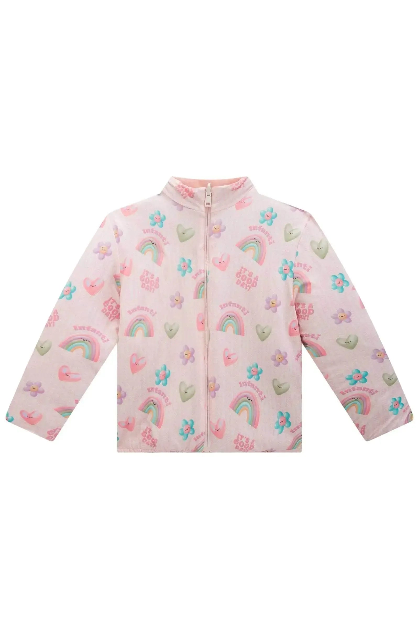 Jaqueta Puffer Reversível em Veludo com Elastano e Malha Comfy 89666 Infanti Infantil Menina