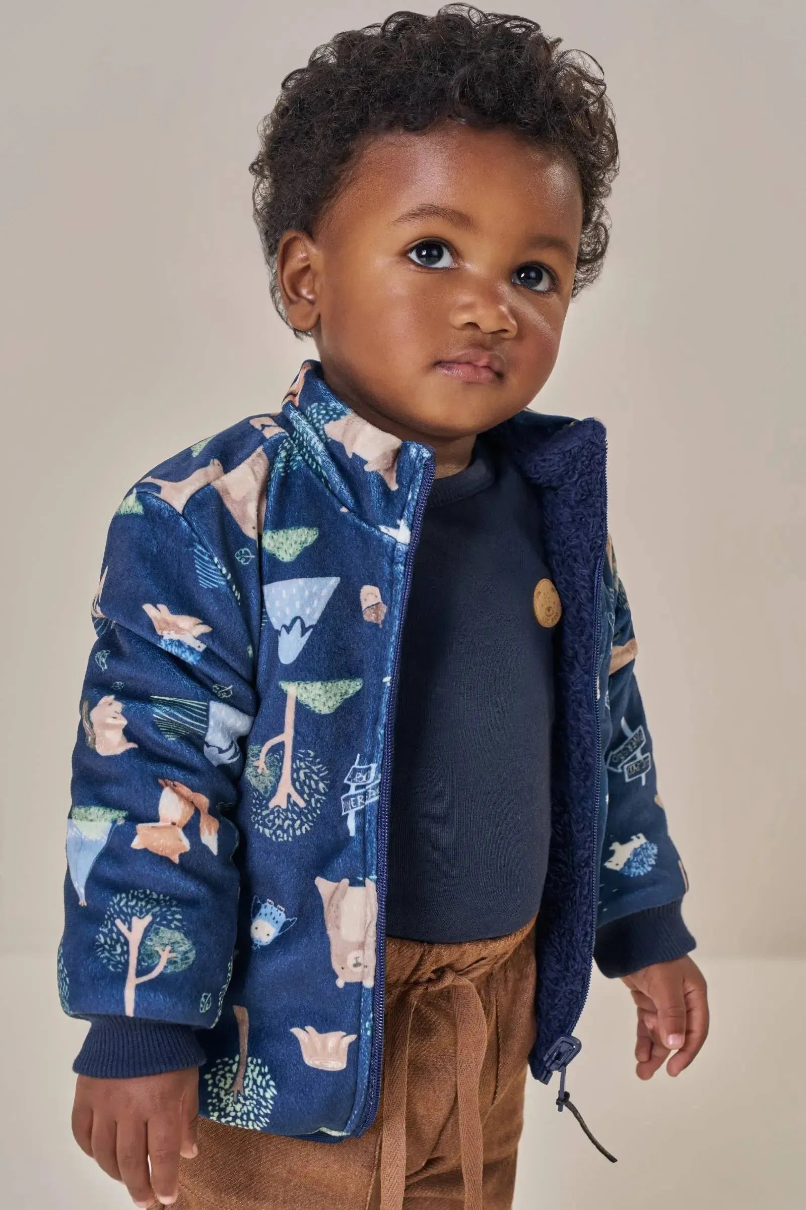 Jaqueta Reversível em Fleece Luxo e Pelo Carneirinho 91733 LucBoo Bebê Menino