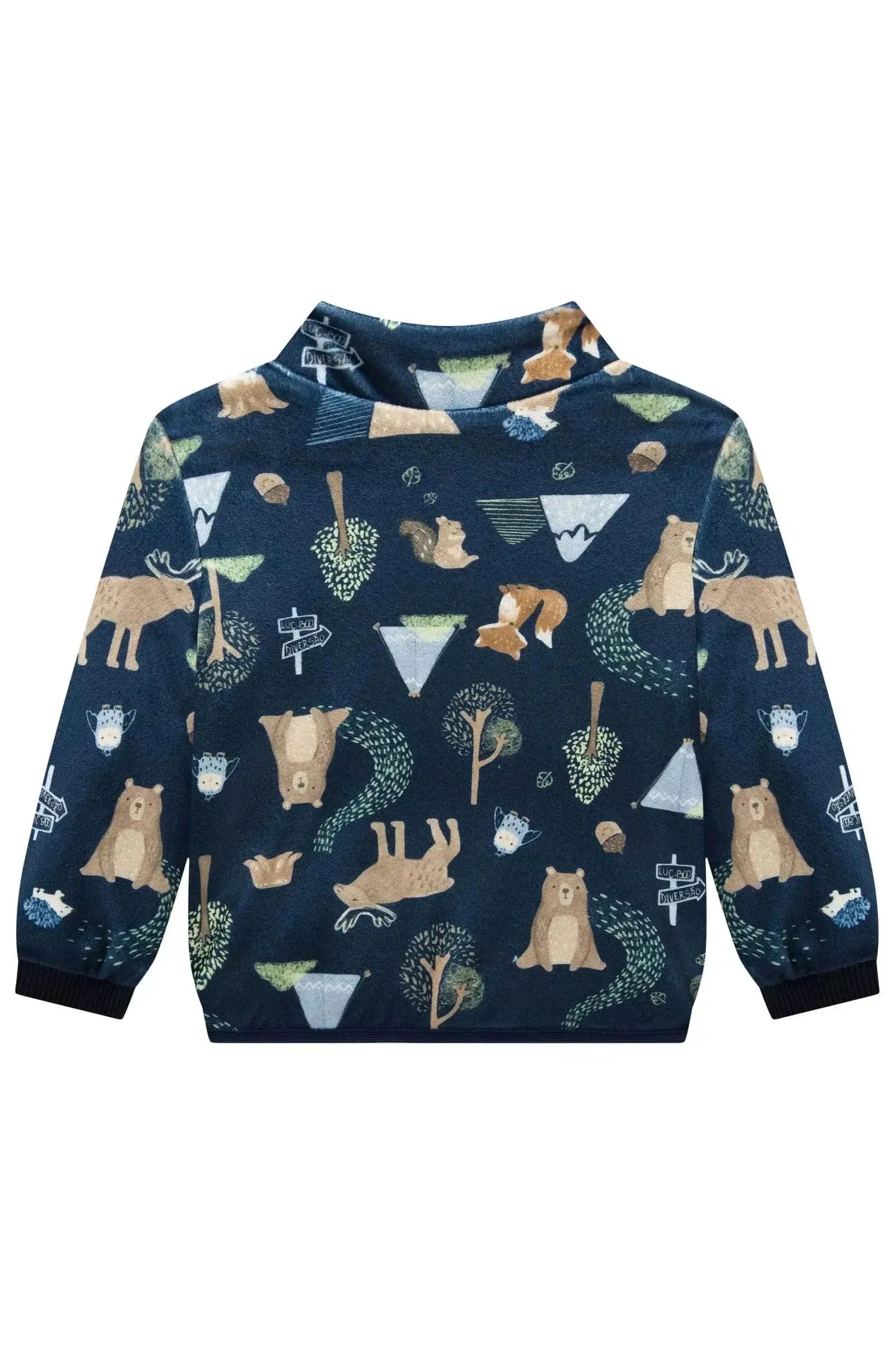 Jaqueta Reversível em Fleece Luxo e Pelo Carneirinho 91733 LucBoo Bebê Menino