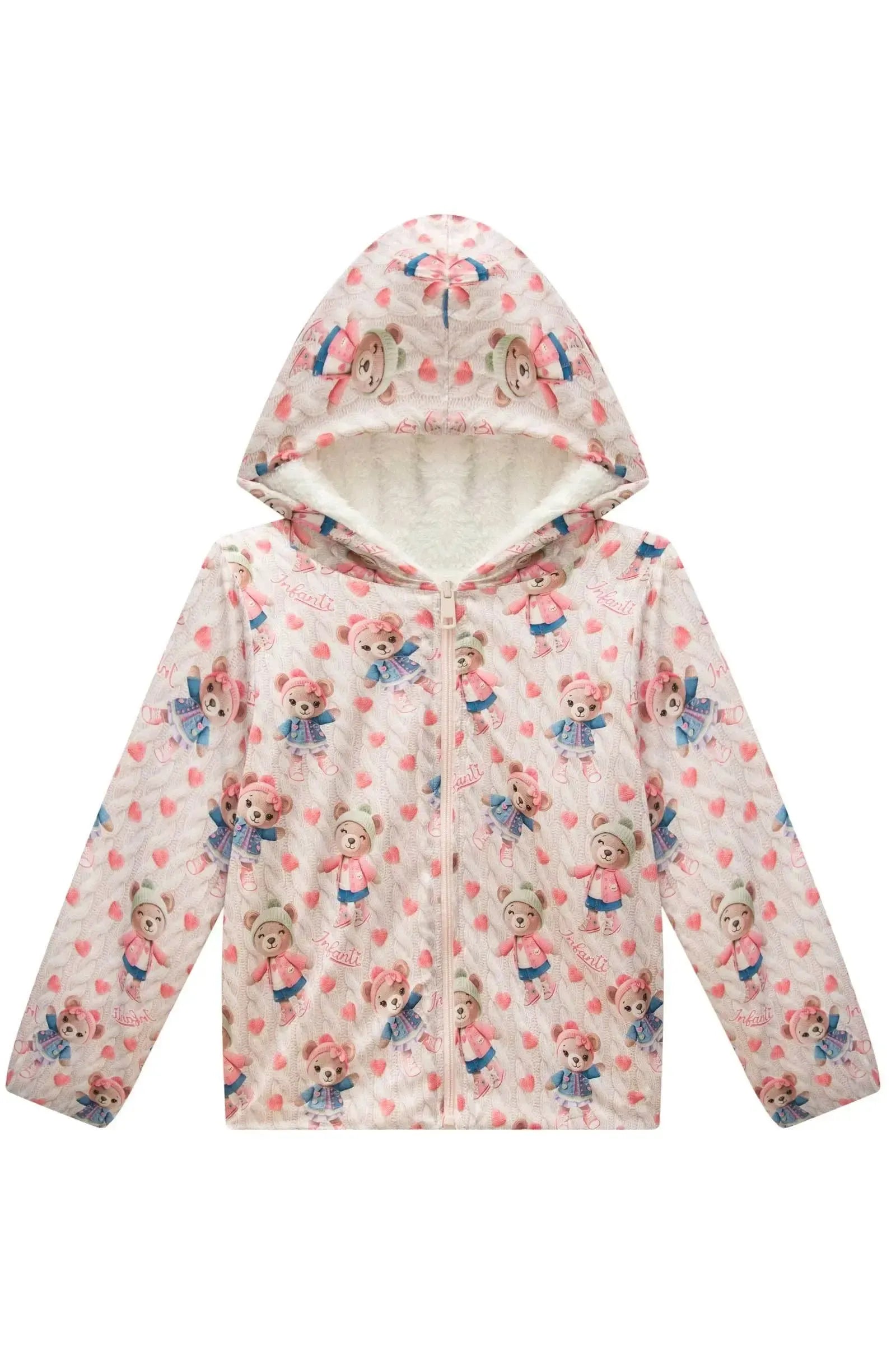 Jaqueta Reversível em Nylon e Pelo Carneirinho 89667 Infanti Infantil Menina