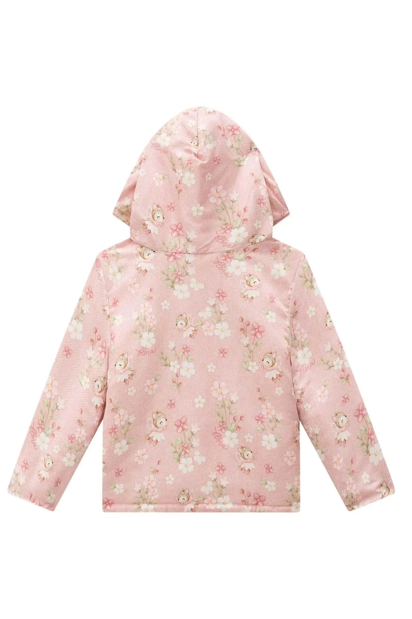 Jaqueta Reversível em Nylon e Pelo Carneirinho Dublado 89657 Infanti Bebê Menina