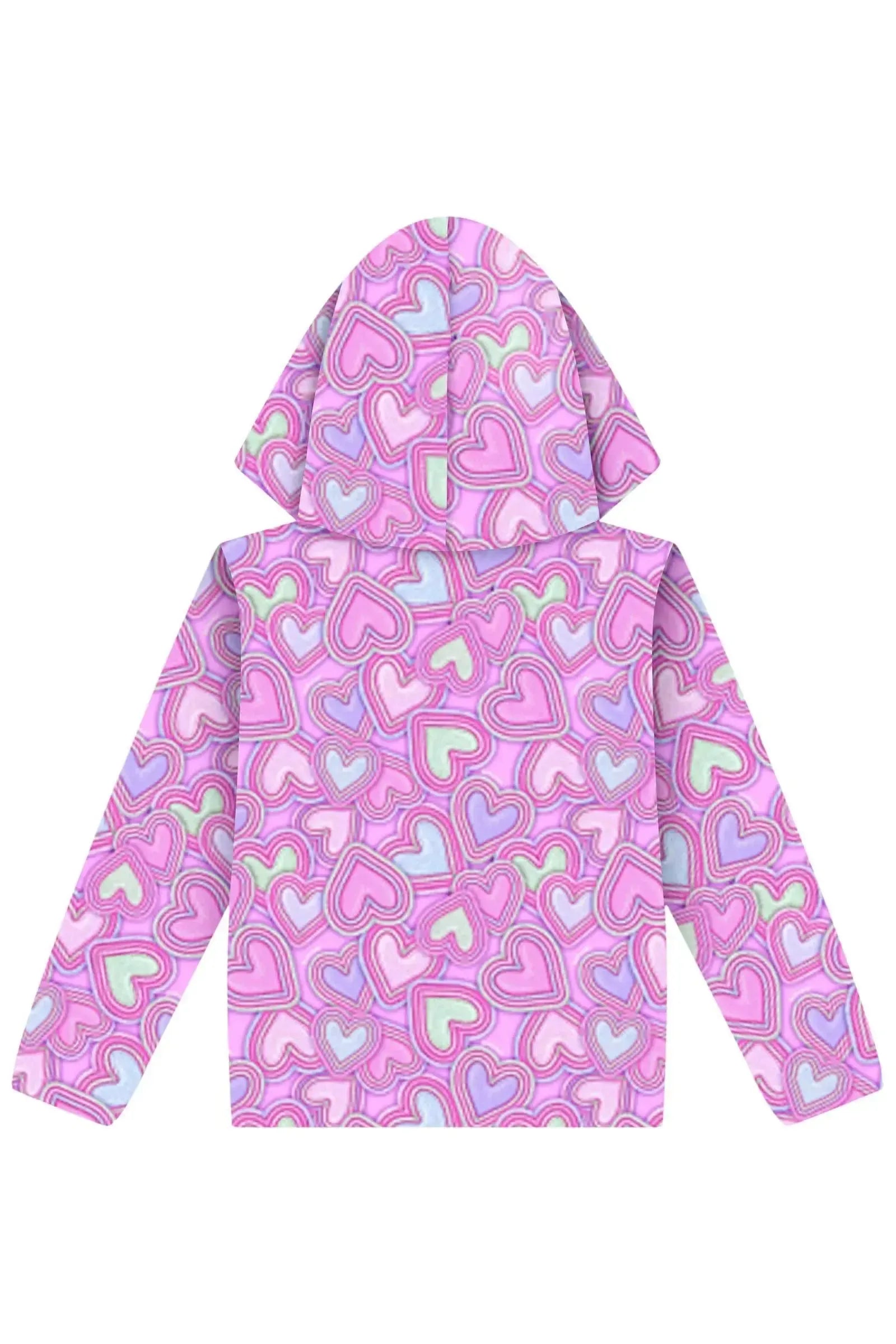 Jaqueta Reversível em Nylon Matelassê de Coração e Malha Comfy 92159 Infanti Infantil Menina