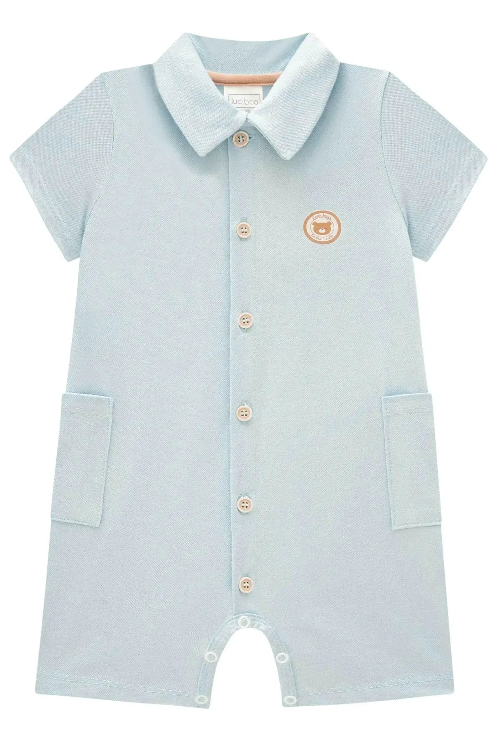 Macacão Camisa em Piquet com Elastano 84731 LucBoo Bebê Menino