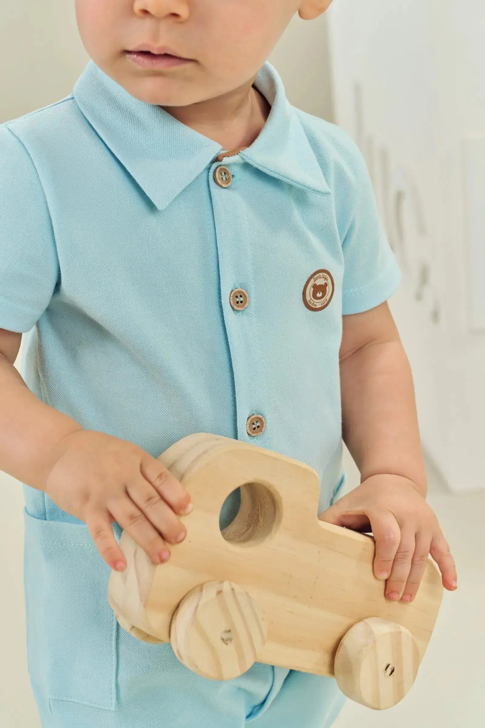 Macacão Camisa em Piquet com Elastano 84731 LucBoo Bebê Menino