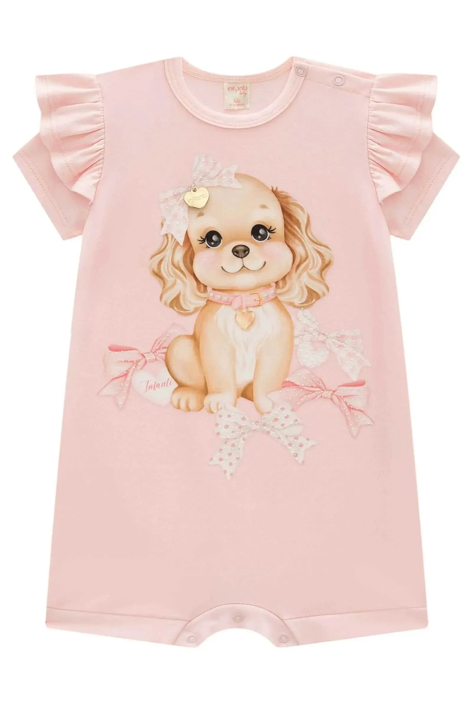 Macacão em Cotton 98105 Infanti Bebê Menina