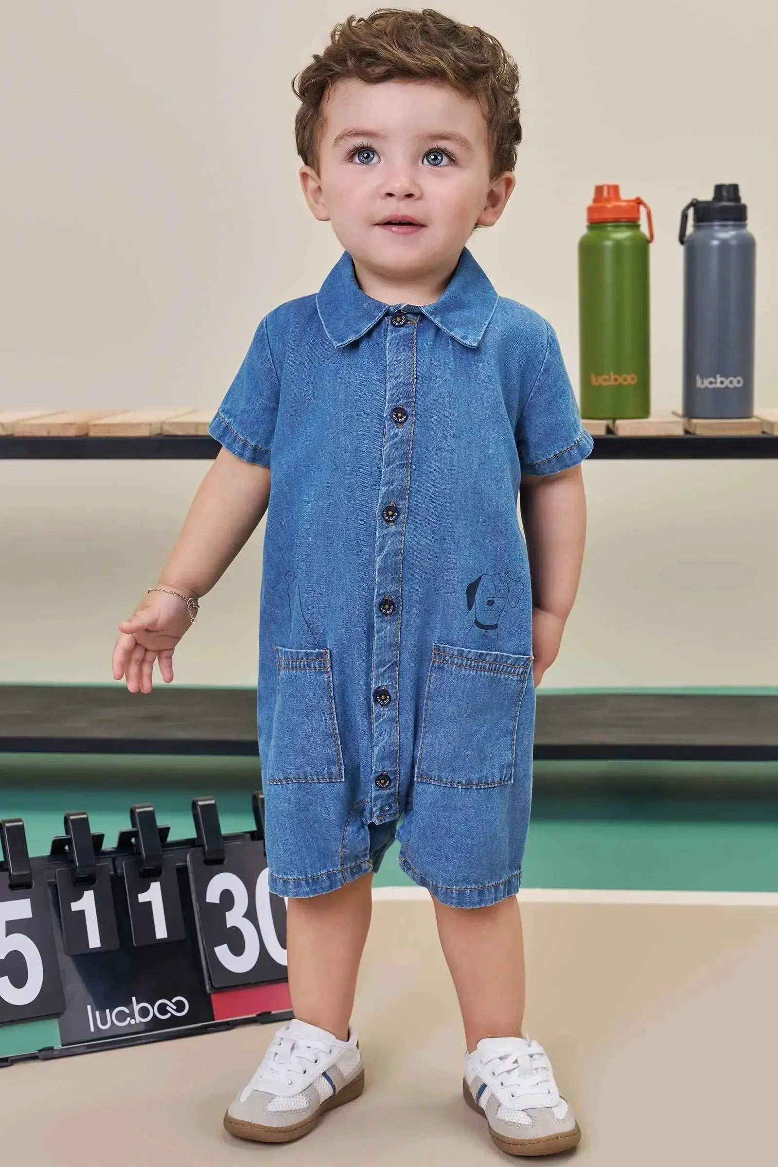 Macacão em Jeans Teca 97970 LucBoo Bebê Menino