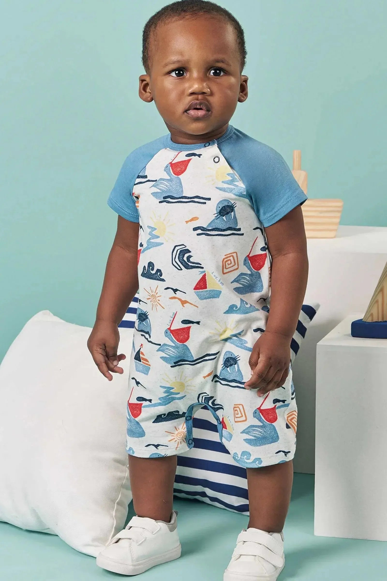 Macacão em Malha Power e Meia Malha 82910 LucBoo Bebê Menino